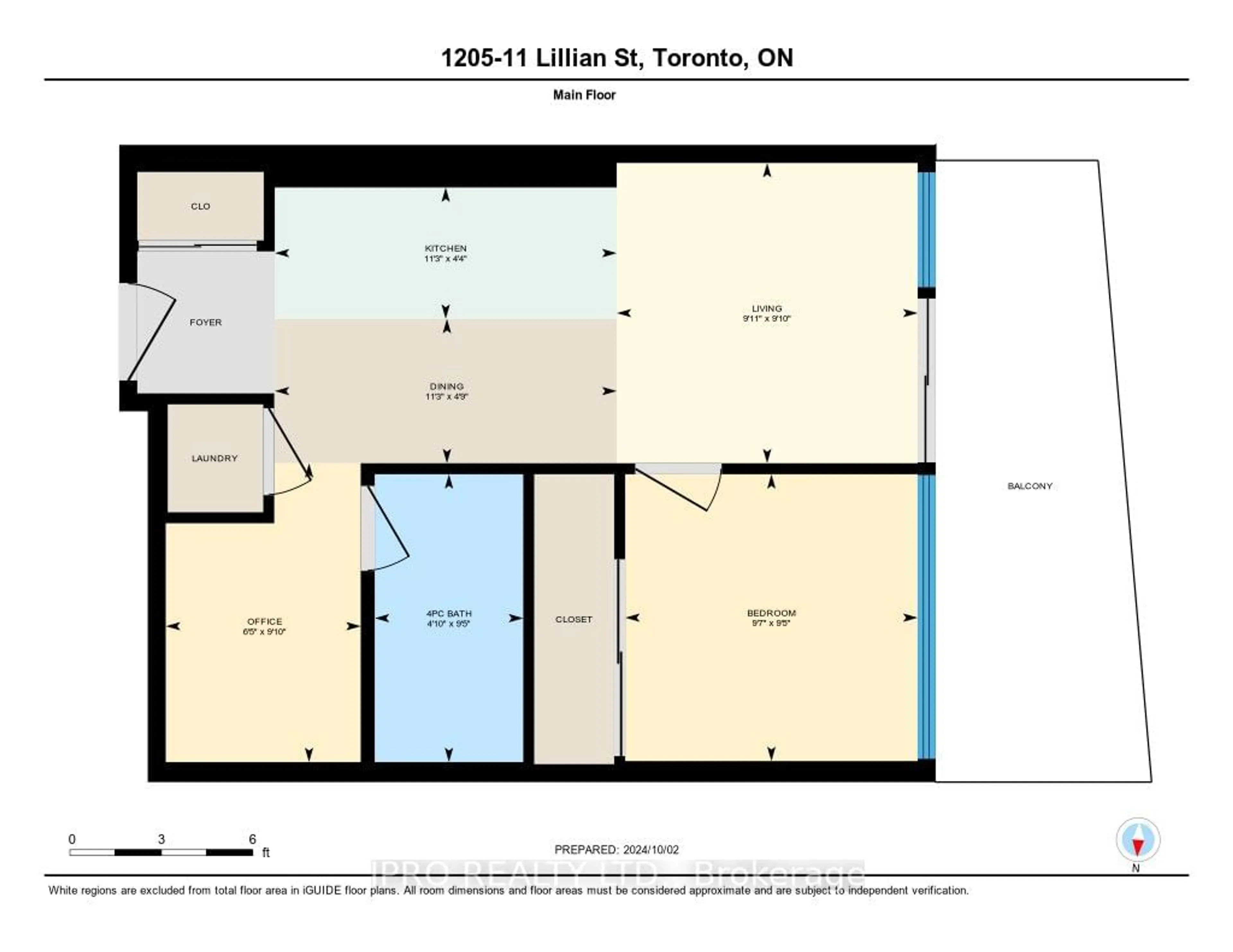 Floor plan for 11 Lillian St #1205, Toronto Ontario M4S 0C3