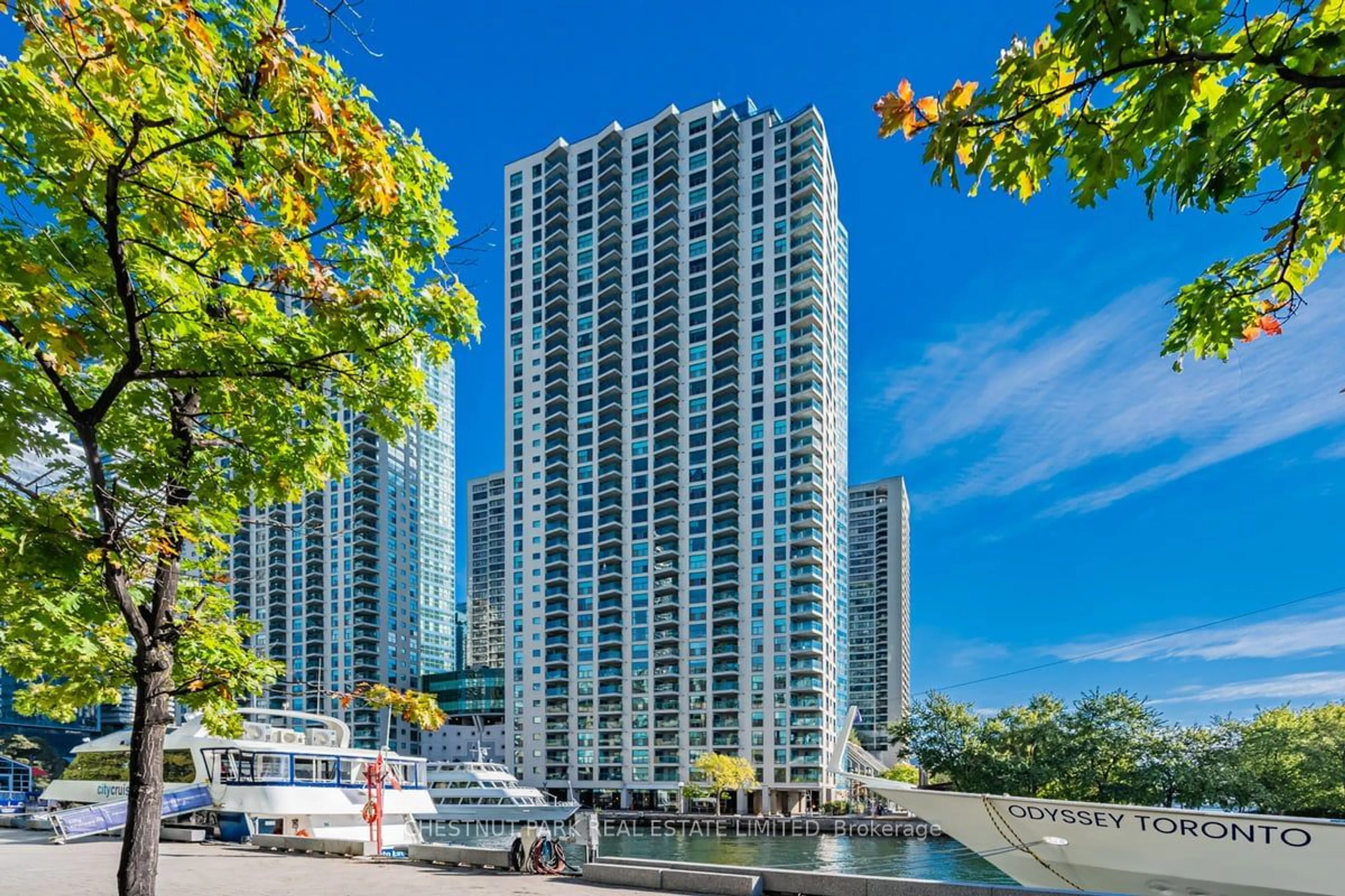 A pic from exterior of the house or condo, the view of city buildings for 99 Harbour Sq #1008, Toronto Ontario M5J 2H2