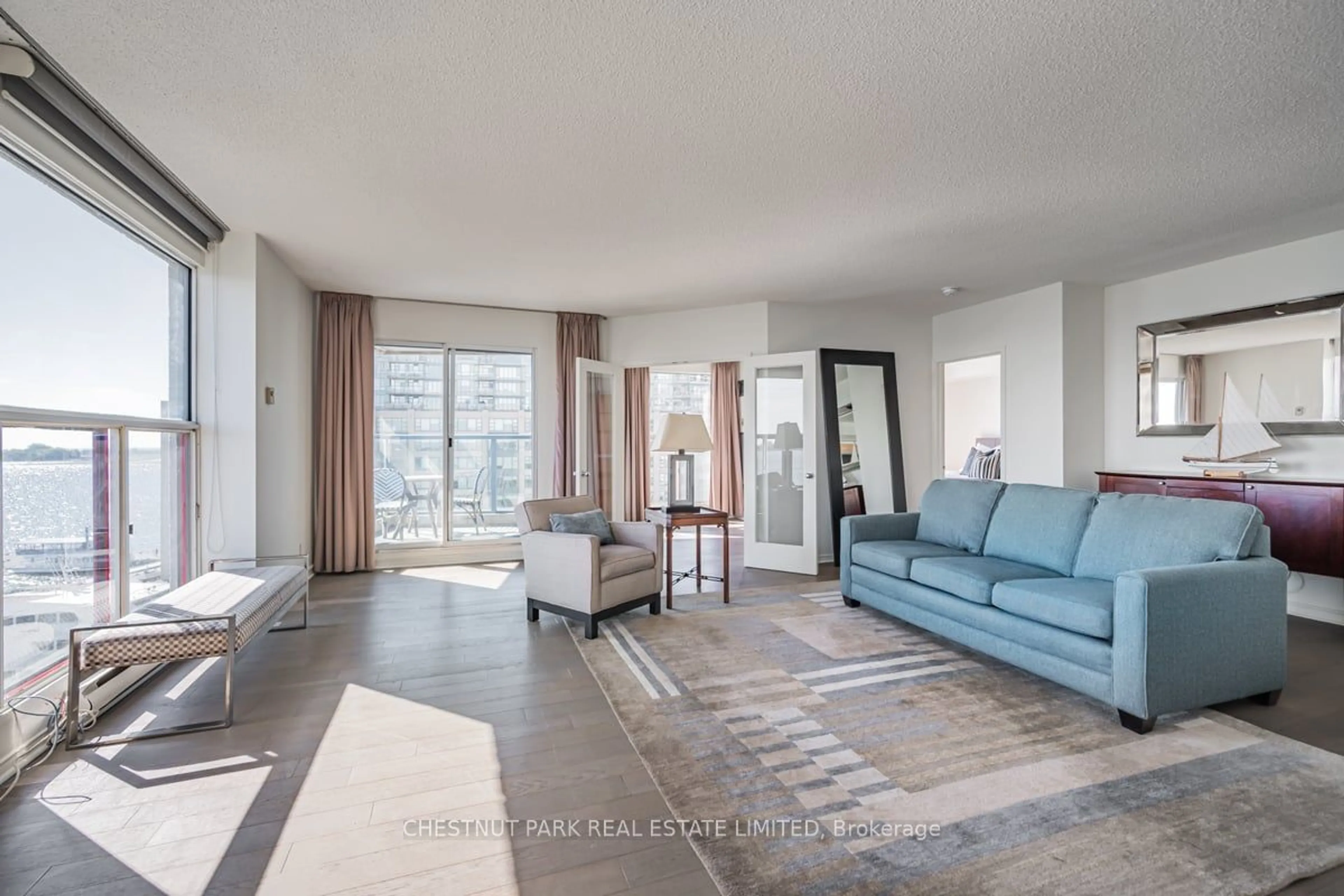 Living room, wood floors for 99 Harbour Sq #1008, Toronto Ontario M5J 2H2