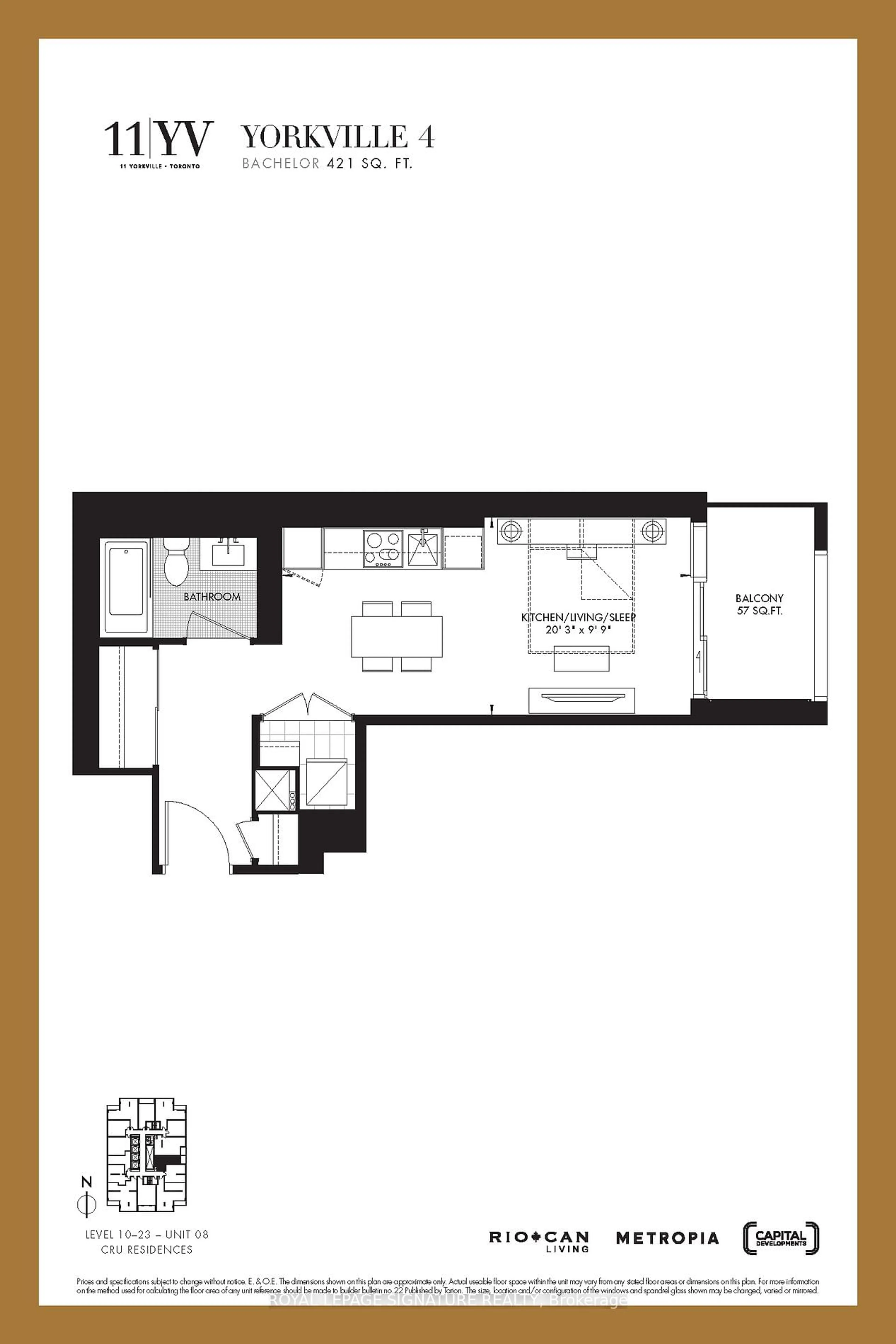 Floor plan for 11 Yorkville Ave #1908, Toronto Ontario M4W 1L2