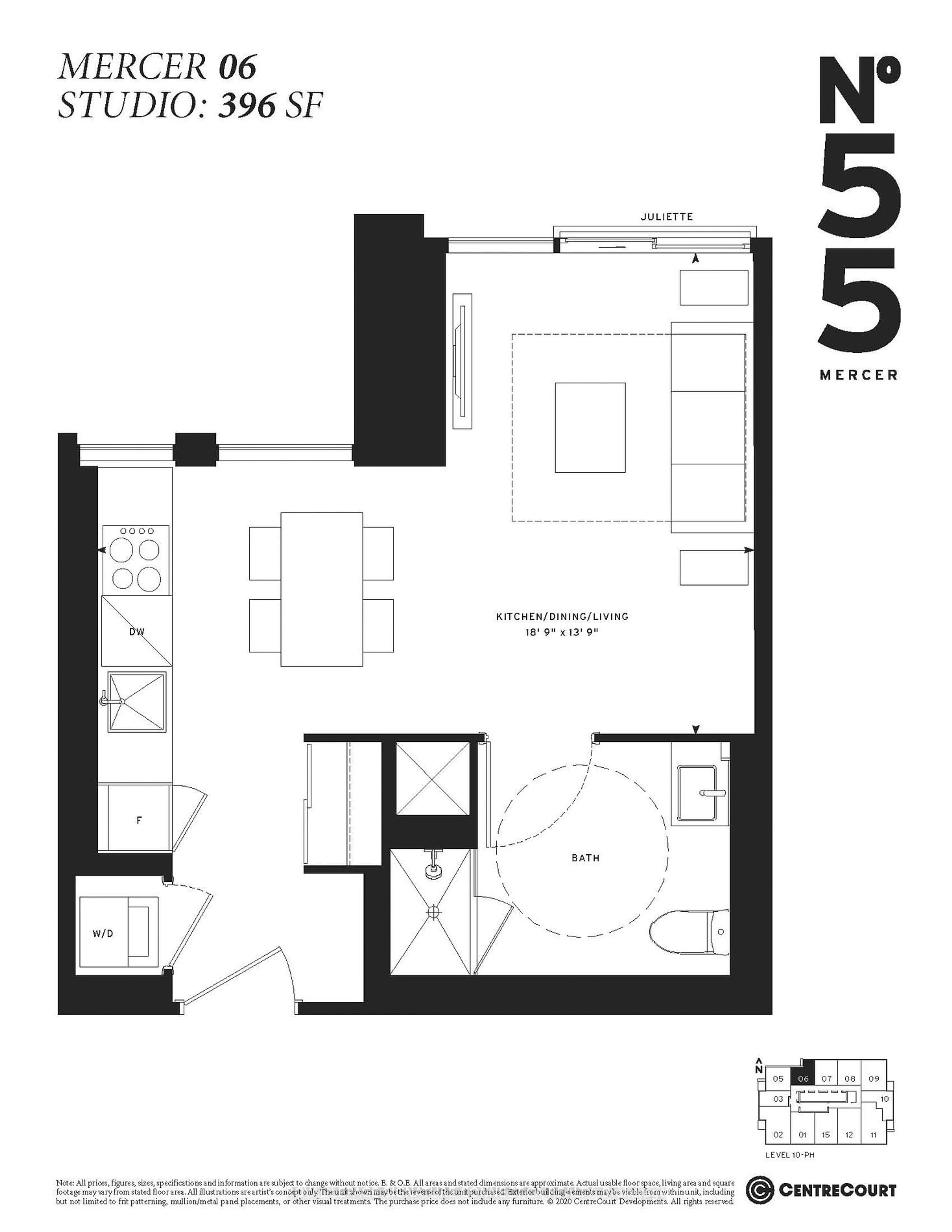 Floor plan for 55 Mercer St #1606, Toronto Ontario M5V 3W2