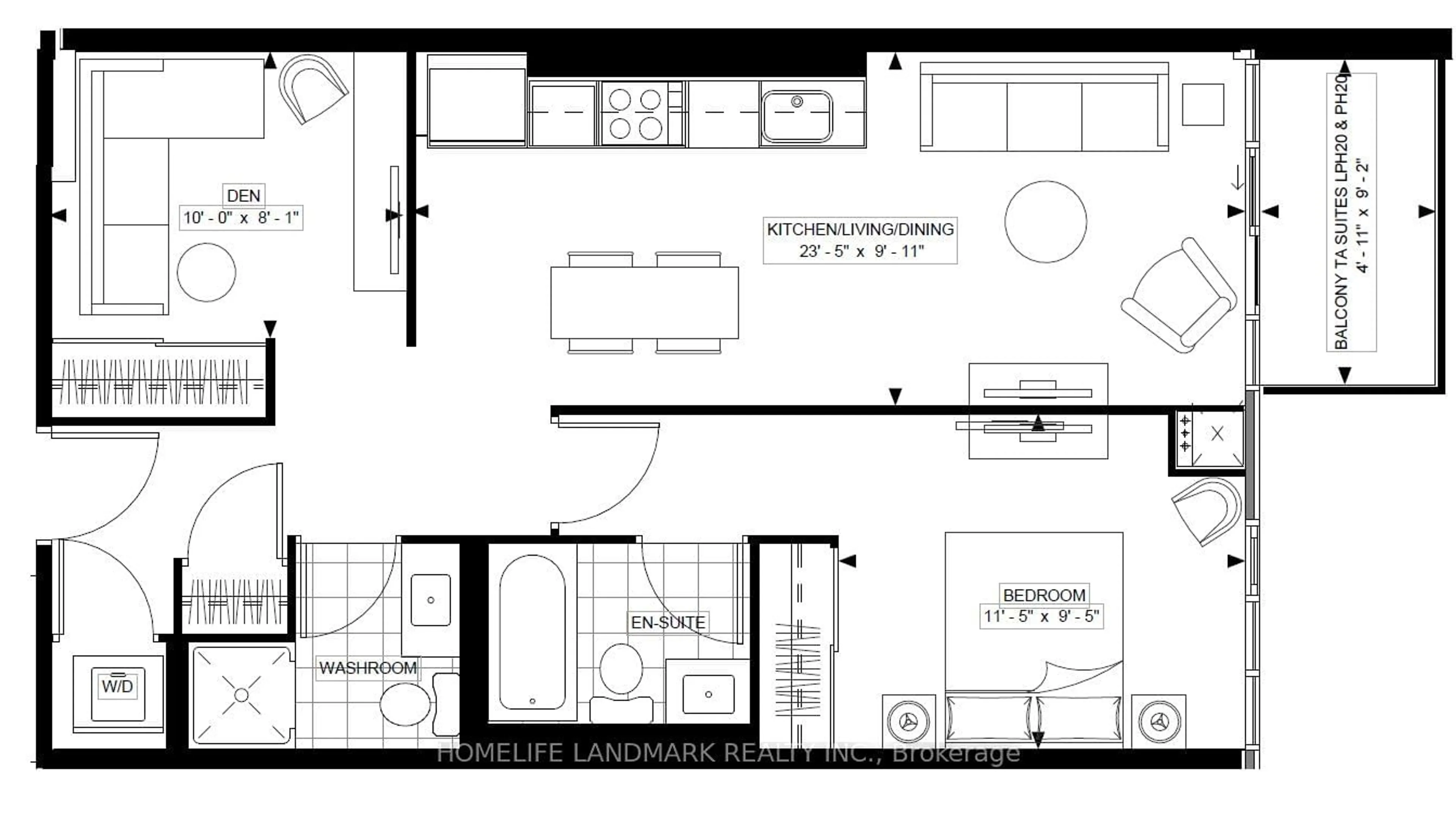 Floor plan for 525 Adelaide St #PH20, Toronto Ontario M5V 0N7