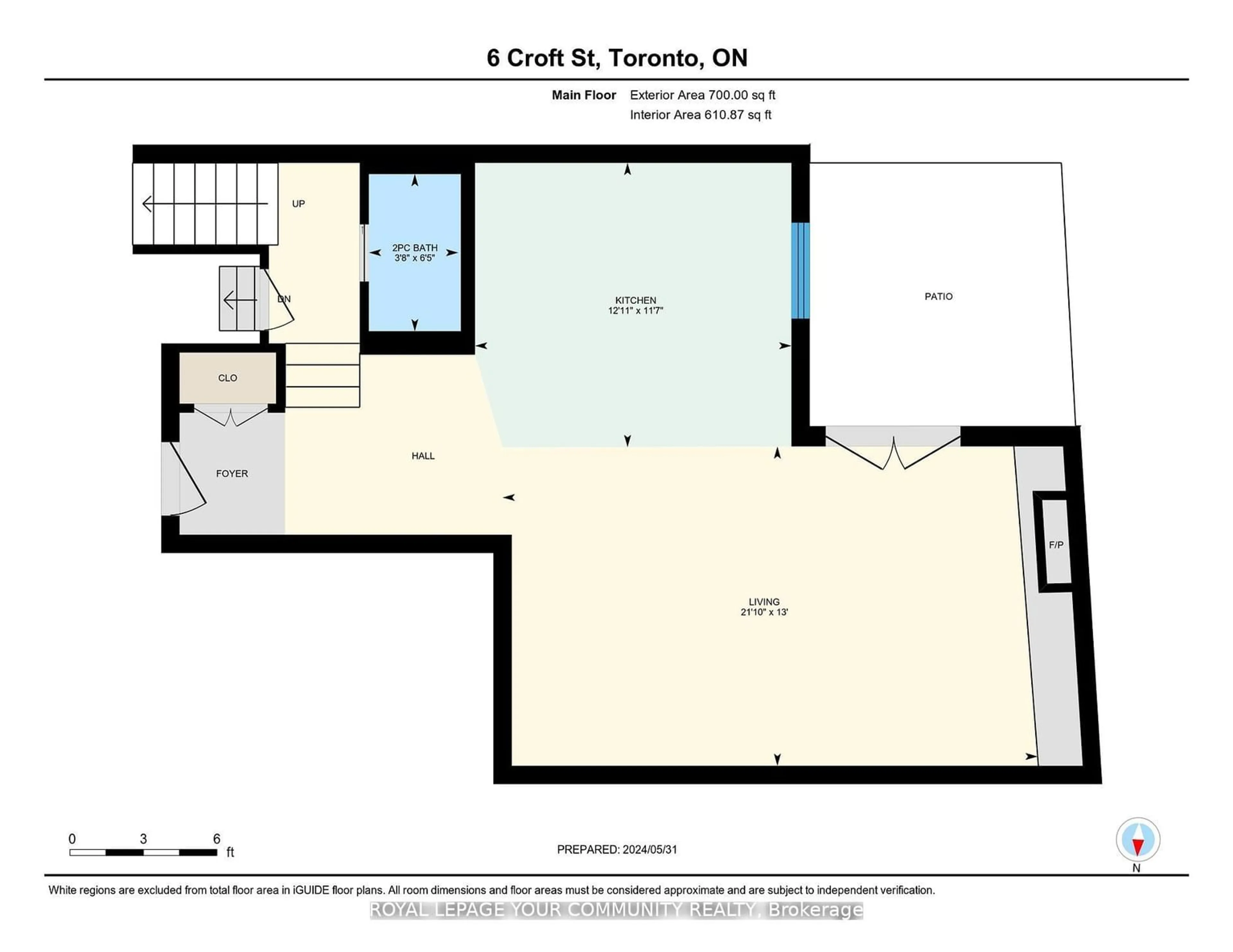 Floor plan for 6 Croft St, Toronto Ontario M5S 2N8