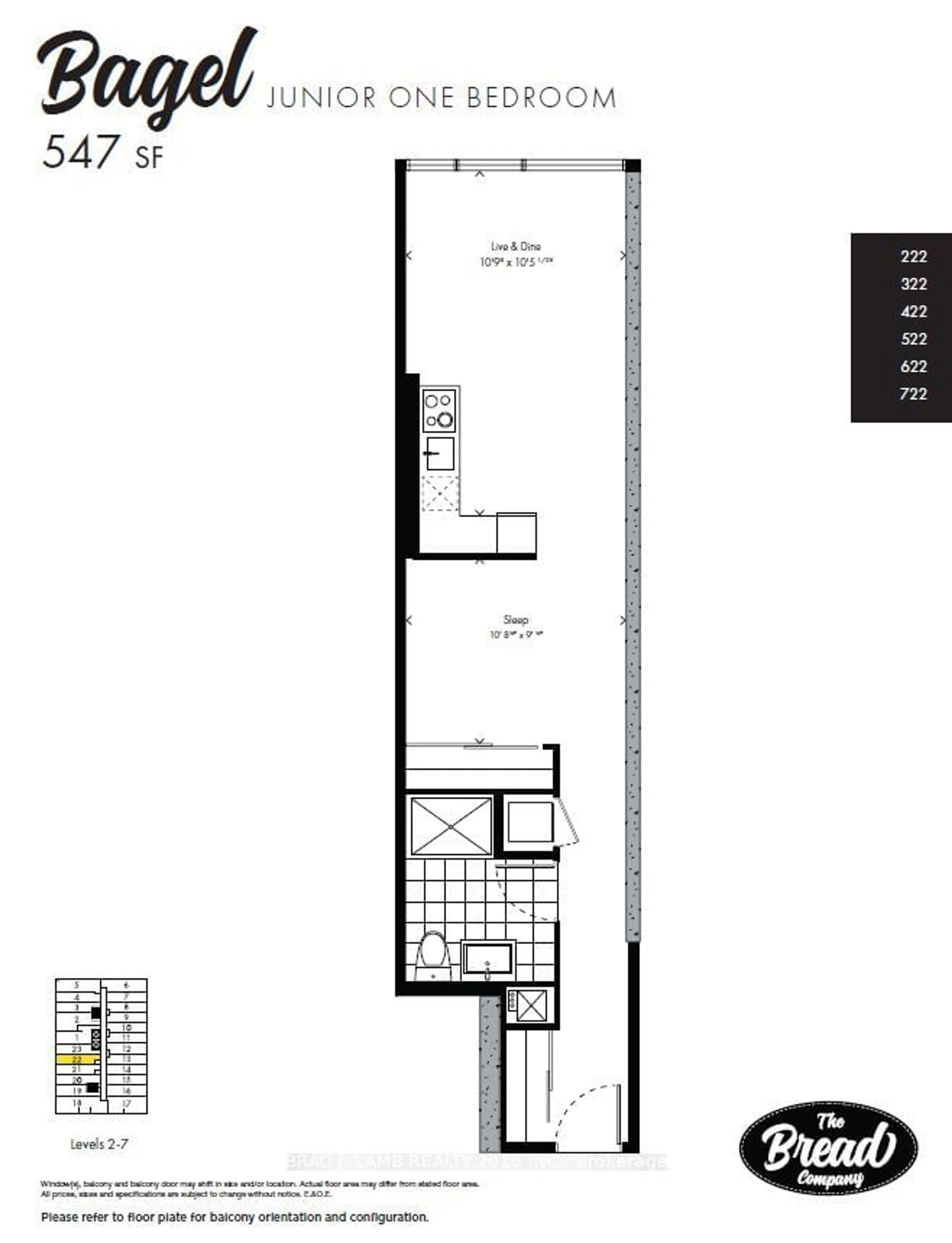 Floor plan for 195 McCaul St #722, Toronto Ontario M5T 0E5