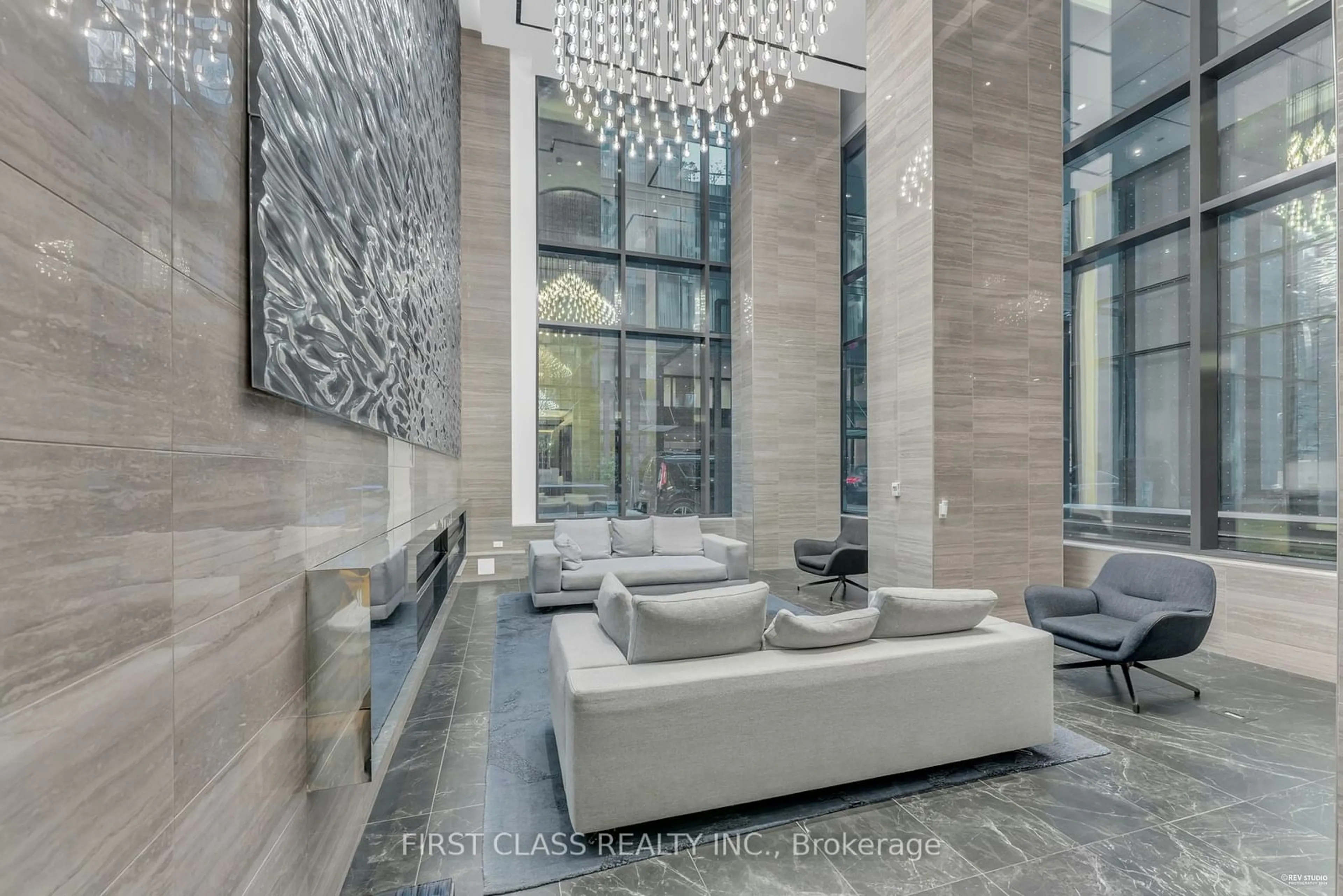 Indoor lobby, ceramic floors for 115 Blue Jays Way #3610, Toronto Ontario M5V 0N4