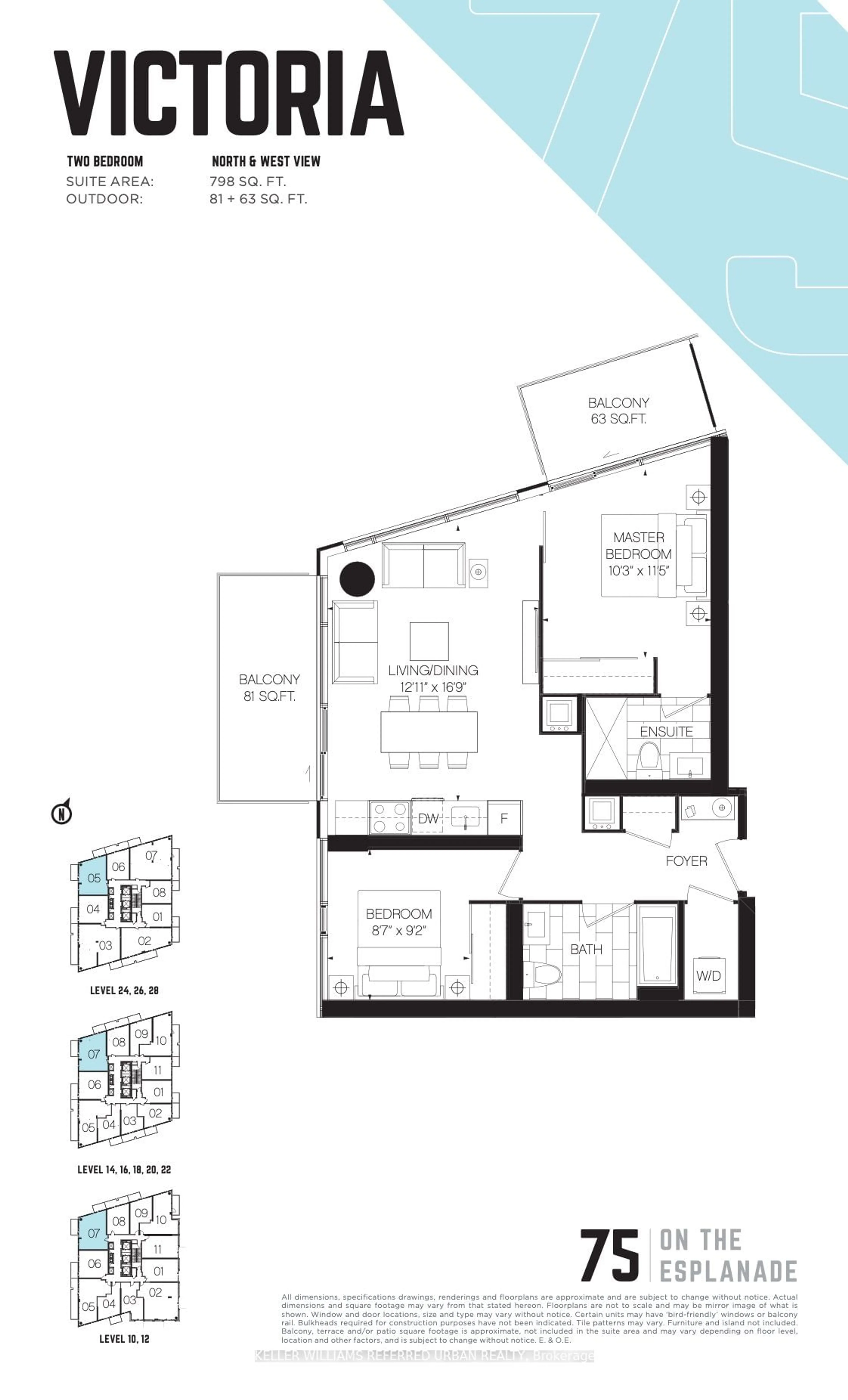 Floor plan for 2A Church St #1207, Toronto Ontario M5E 0E1