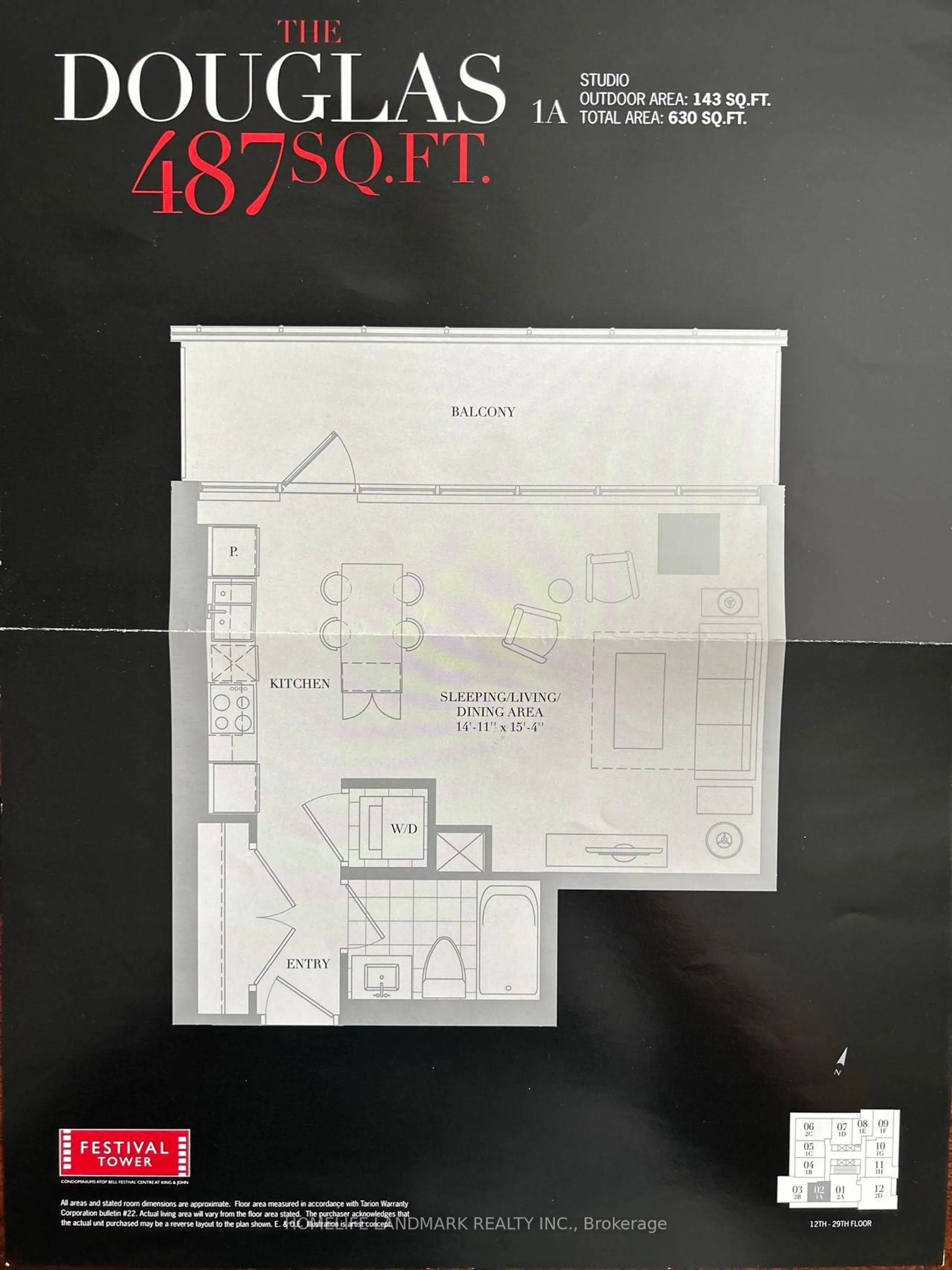 Floor plan for 80 John St #2202, Toronto Ontario M5V 3X4