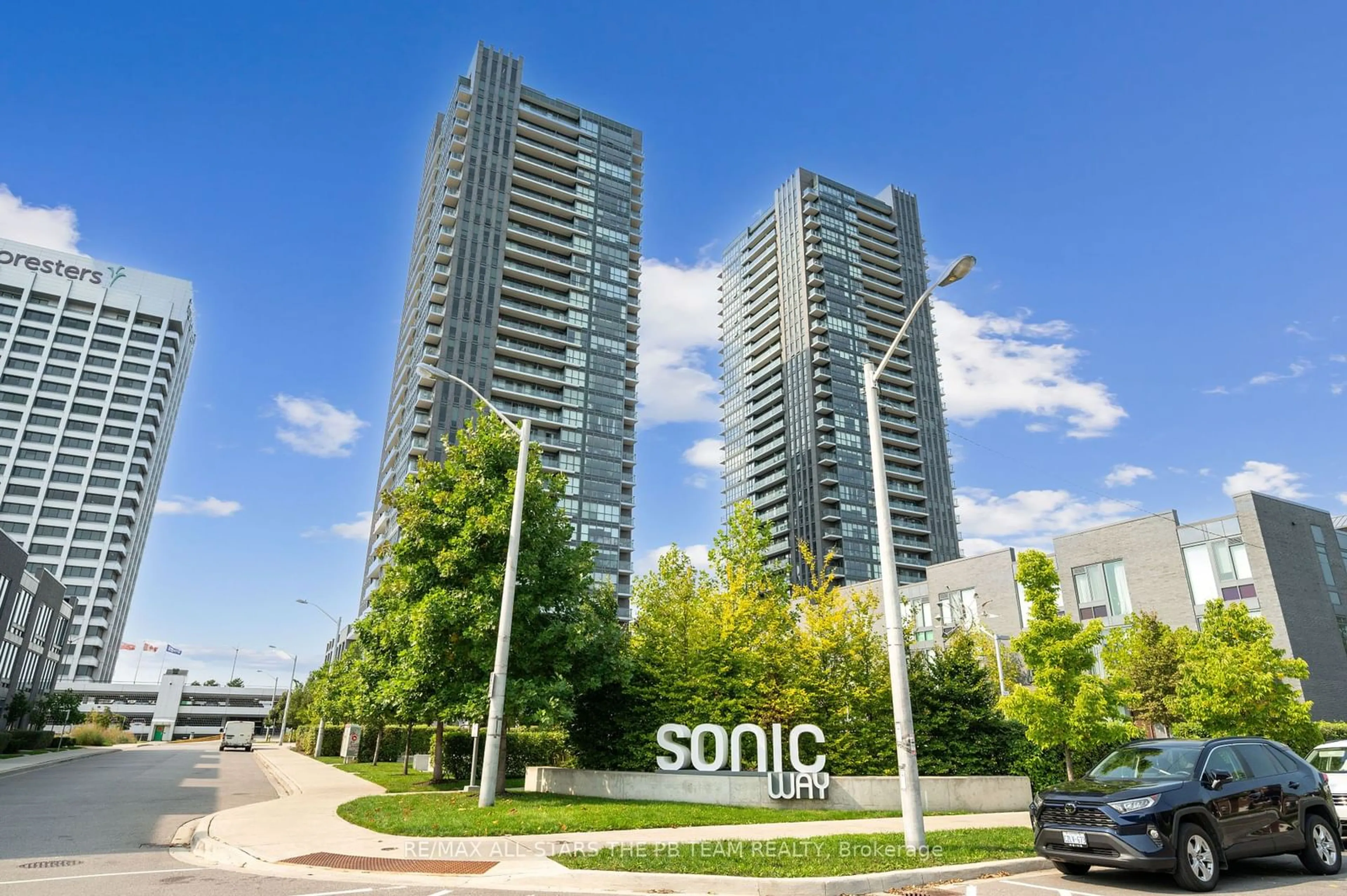 A pic from exterior of the house or condo, the front or back of building for 6 Sonic Way #1406, Toronto Ontario M3C 0P1