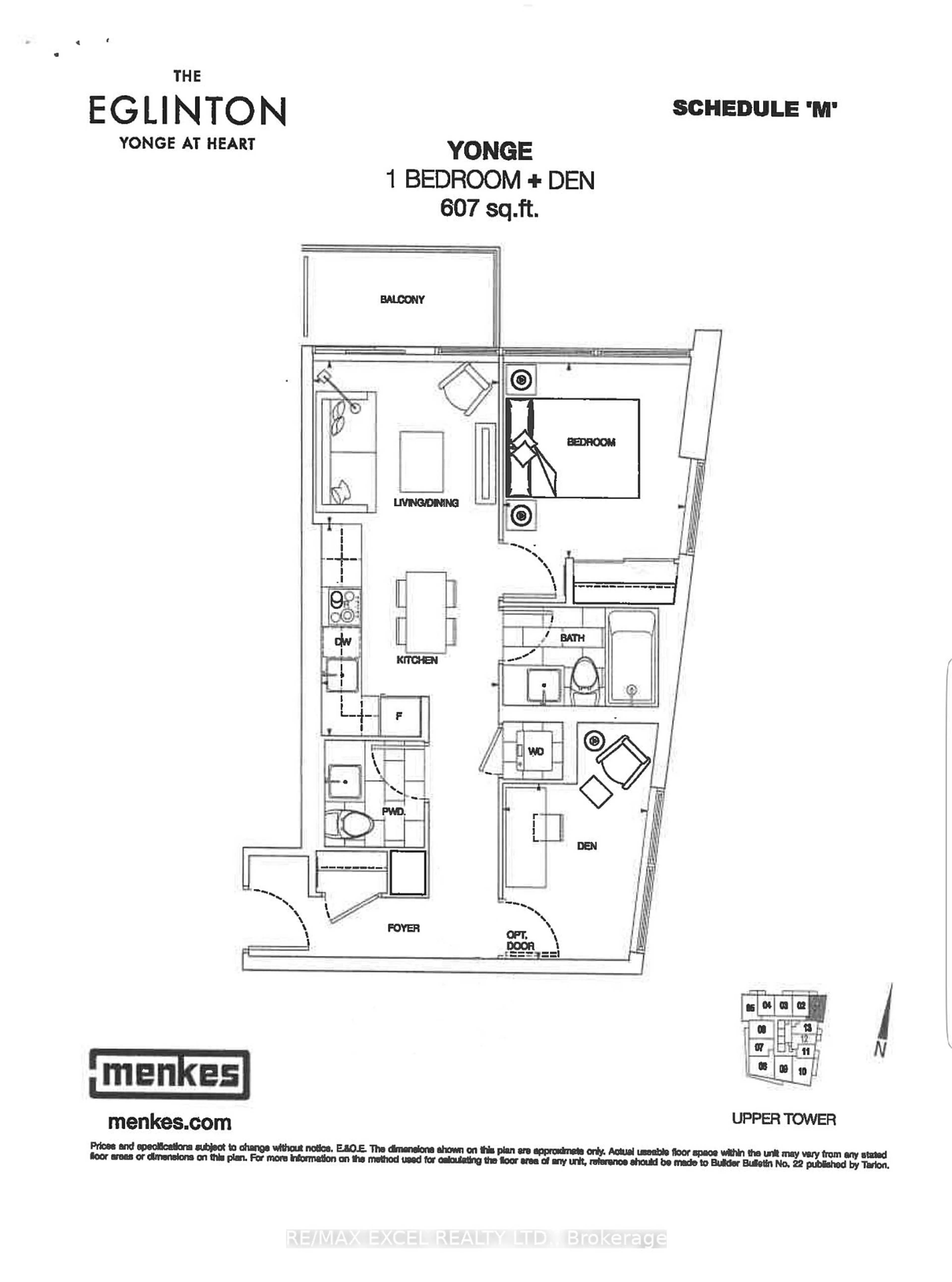 Floor plan for 125 Redpath Ave #2301, Toronto Ontario M4S 0B5