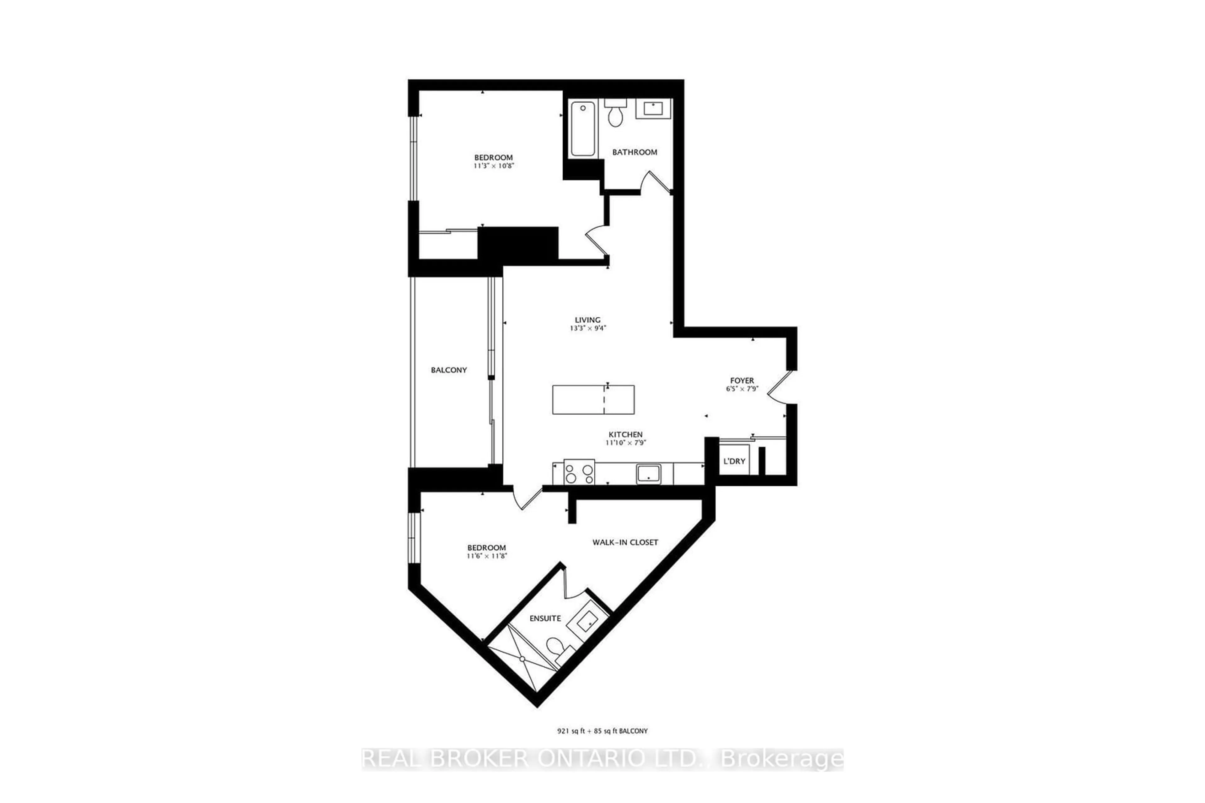 Floor plan for 200 Sudbury St #1203, Toronto Ontario M6J 1J4