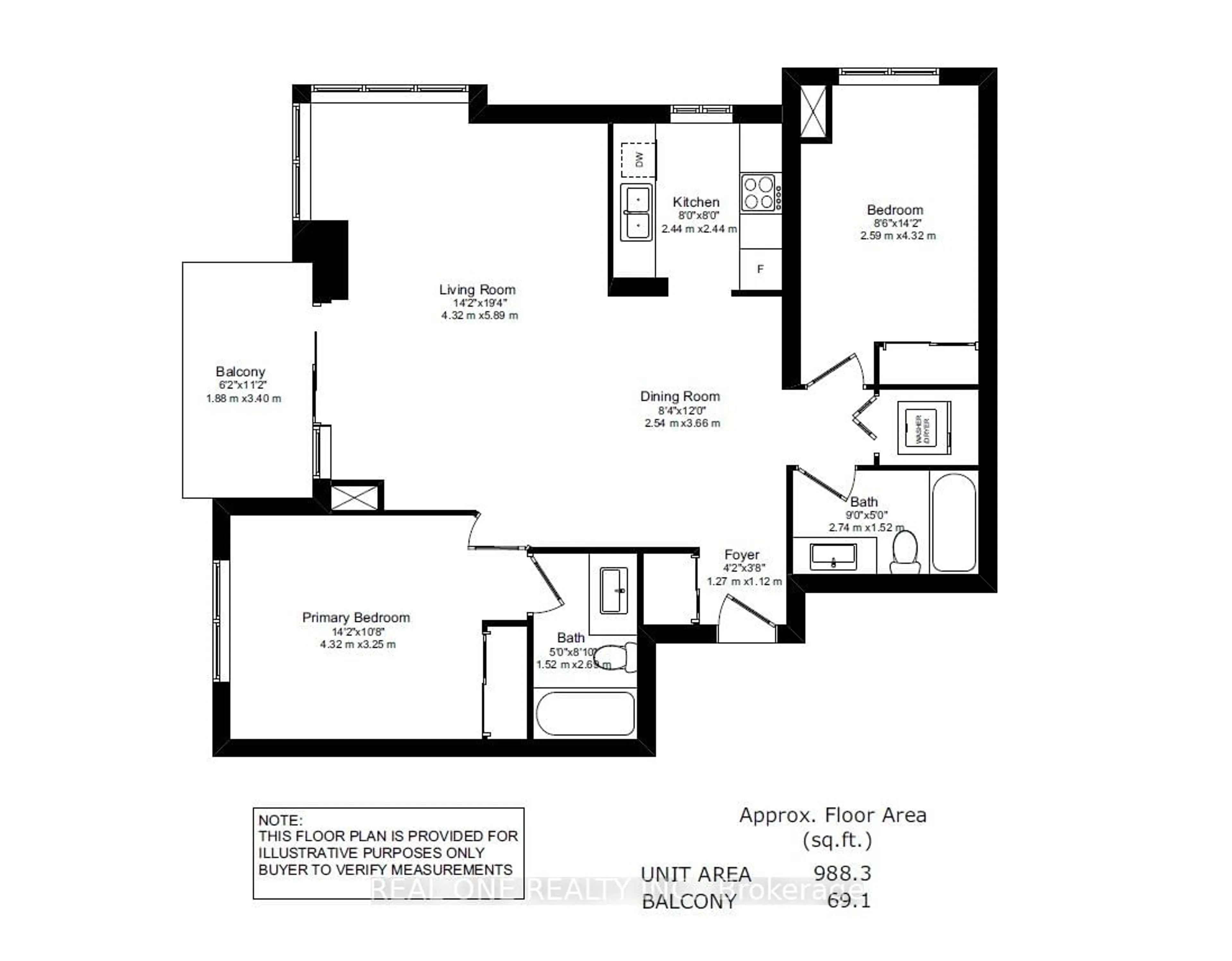 Floor plan for 3 Pemberton Ave #1902, Toronto Ontario M2M 4M1