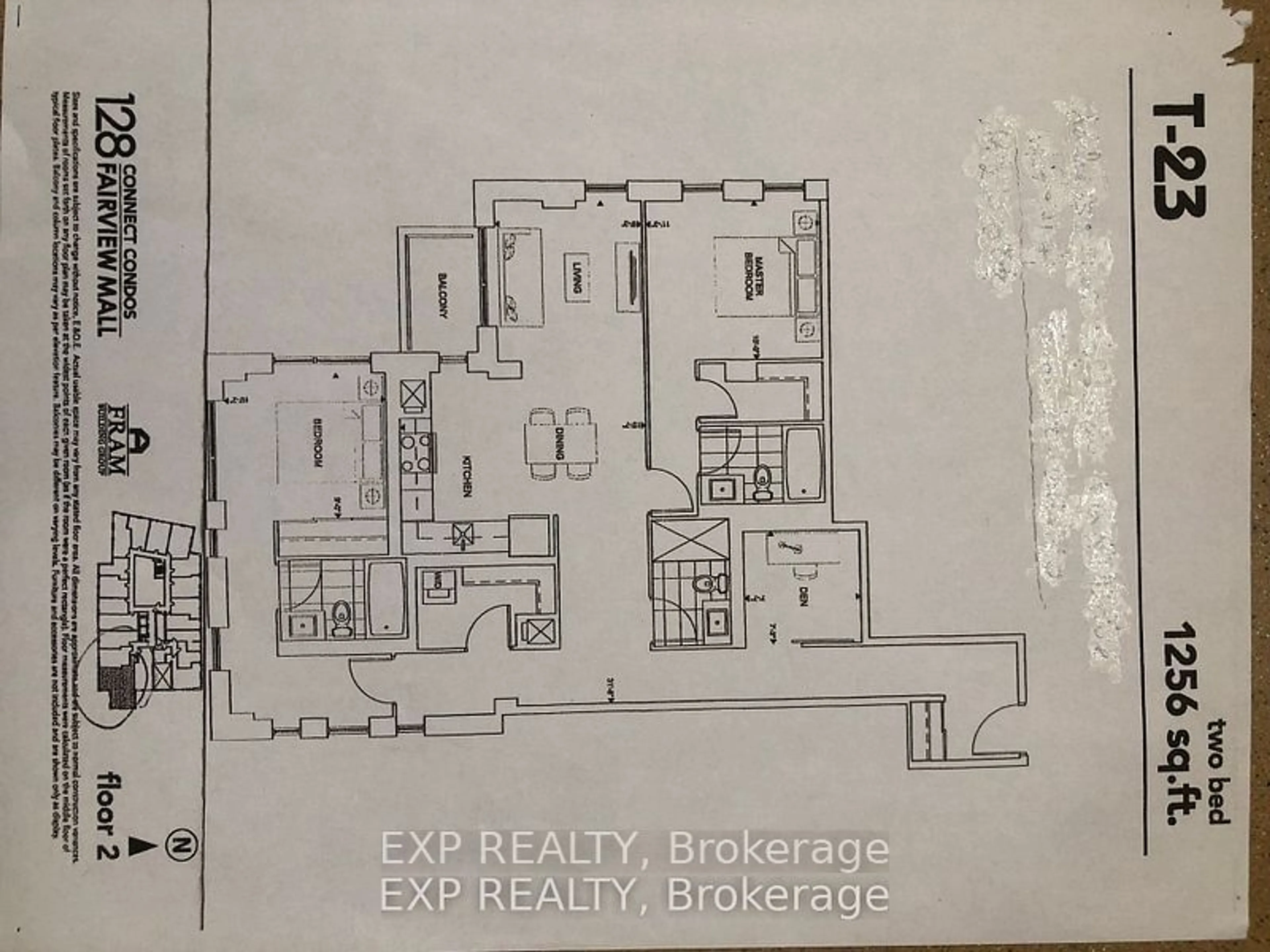 Floor plan for 128 Fairview Mall Dr #217, Toronto Ontario M2J 0E8