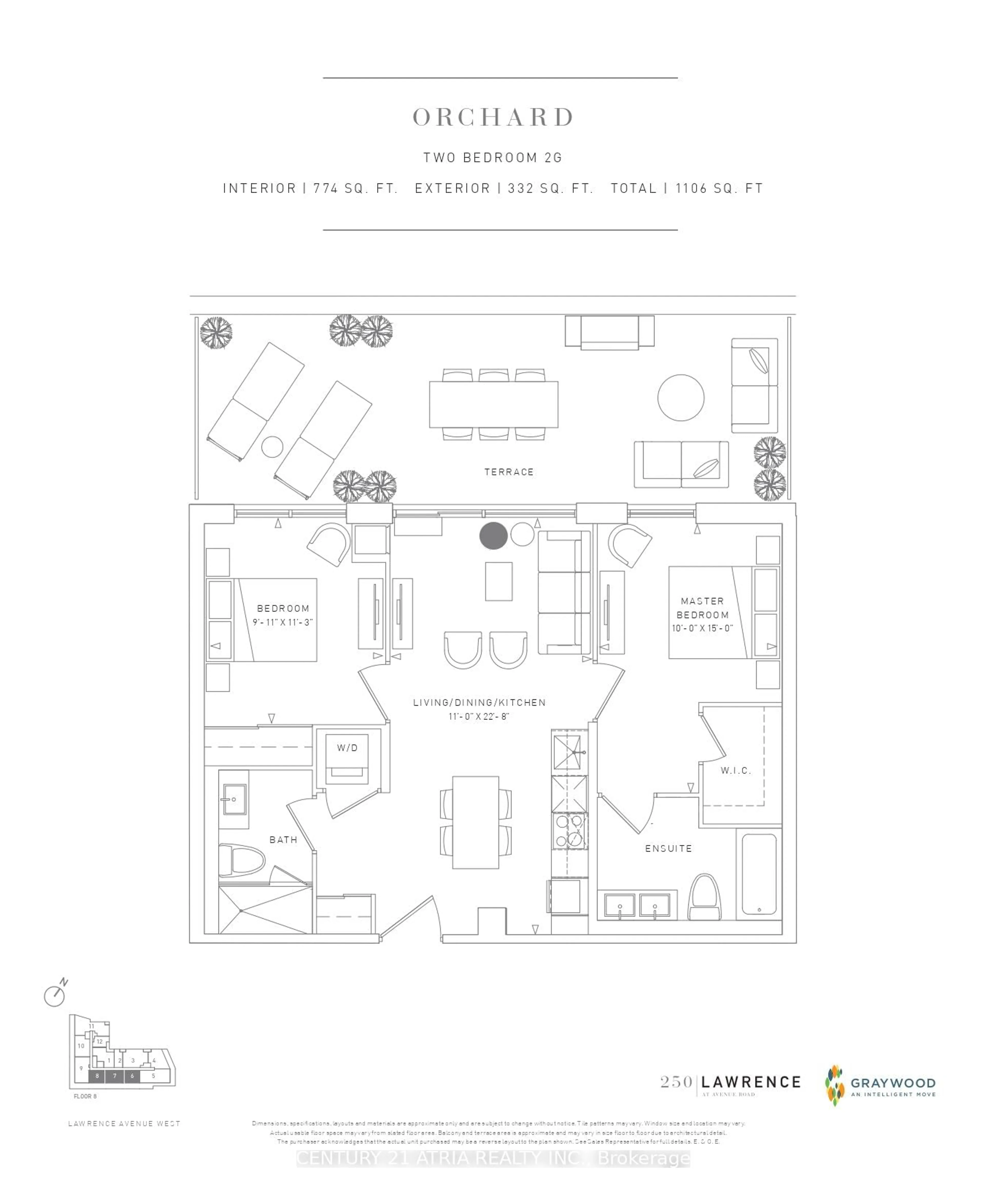 Floor plan for 250 Lawrence Ave #808, Toronto Ontario M5M 1B1