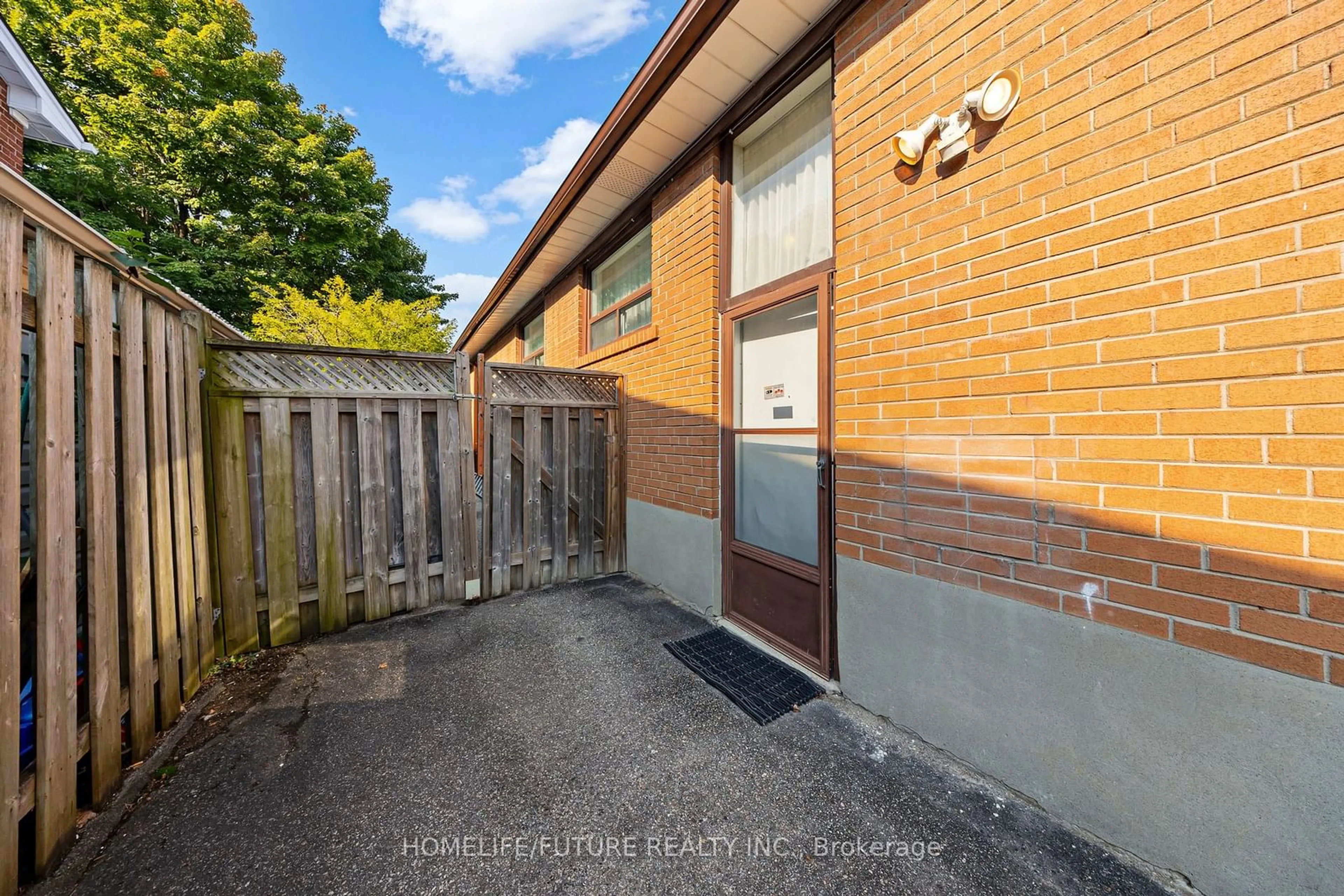 Patio, the fenced backyard for 122 Fenside Dr, Toronto Ontario M3A 2V8