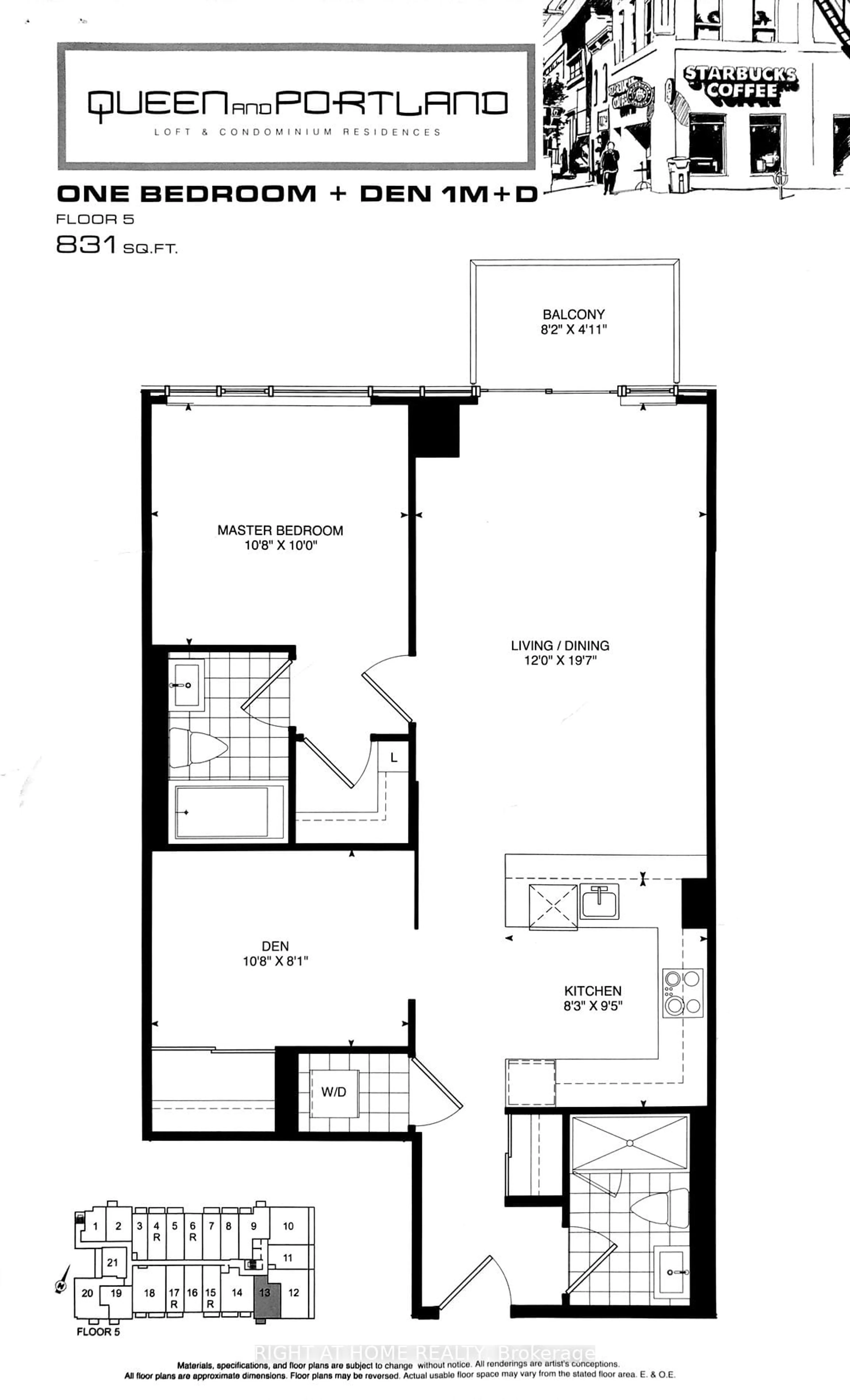 Floor plan for 156 Portland St #413, Toronto Ontario M5V 0G1