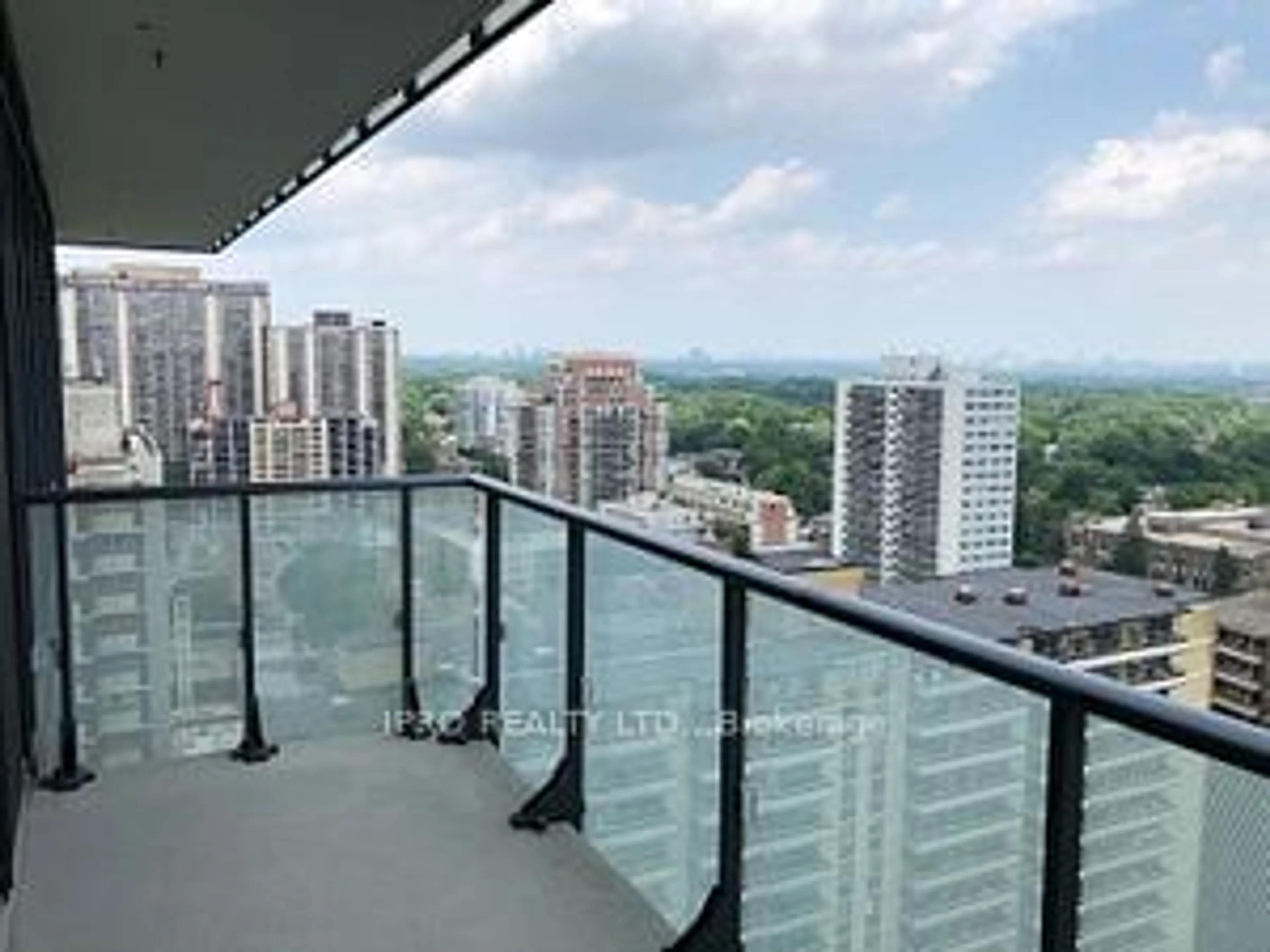 Balcony in the apartment, the view of city buildings for 185 Roehampton Ave #1606, Toronto Ontario M4P 1R4