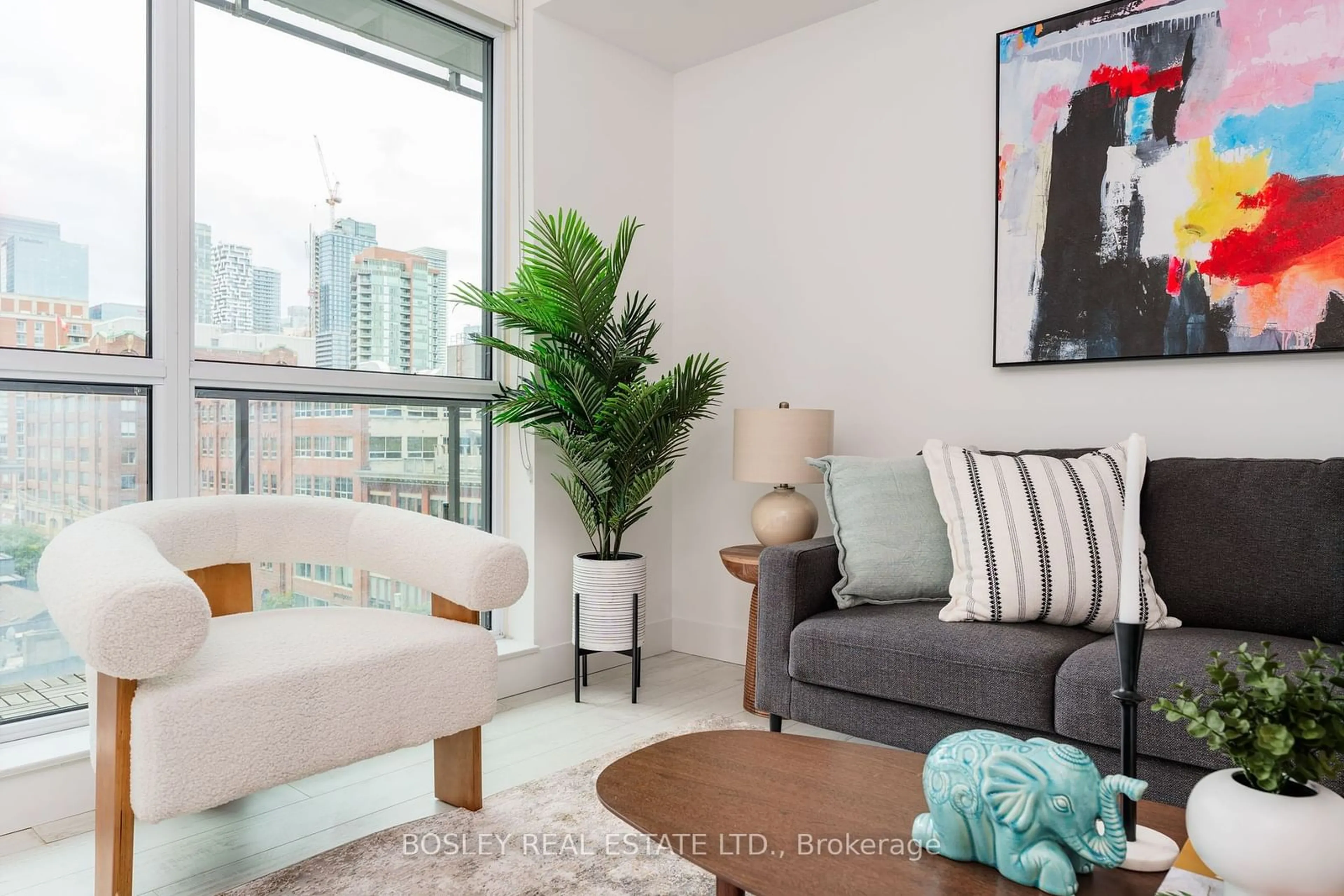 Living room, wood floors for 39 Sherbourne St #706, Toronto Ontario M5A 0L8