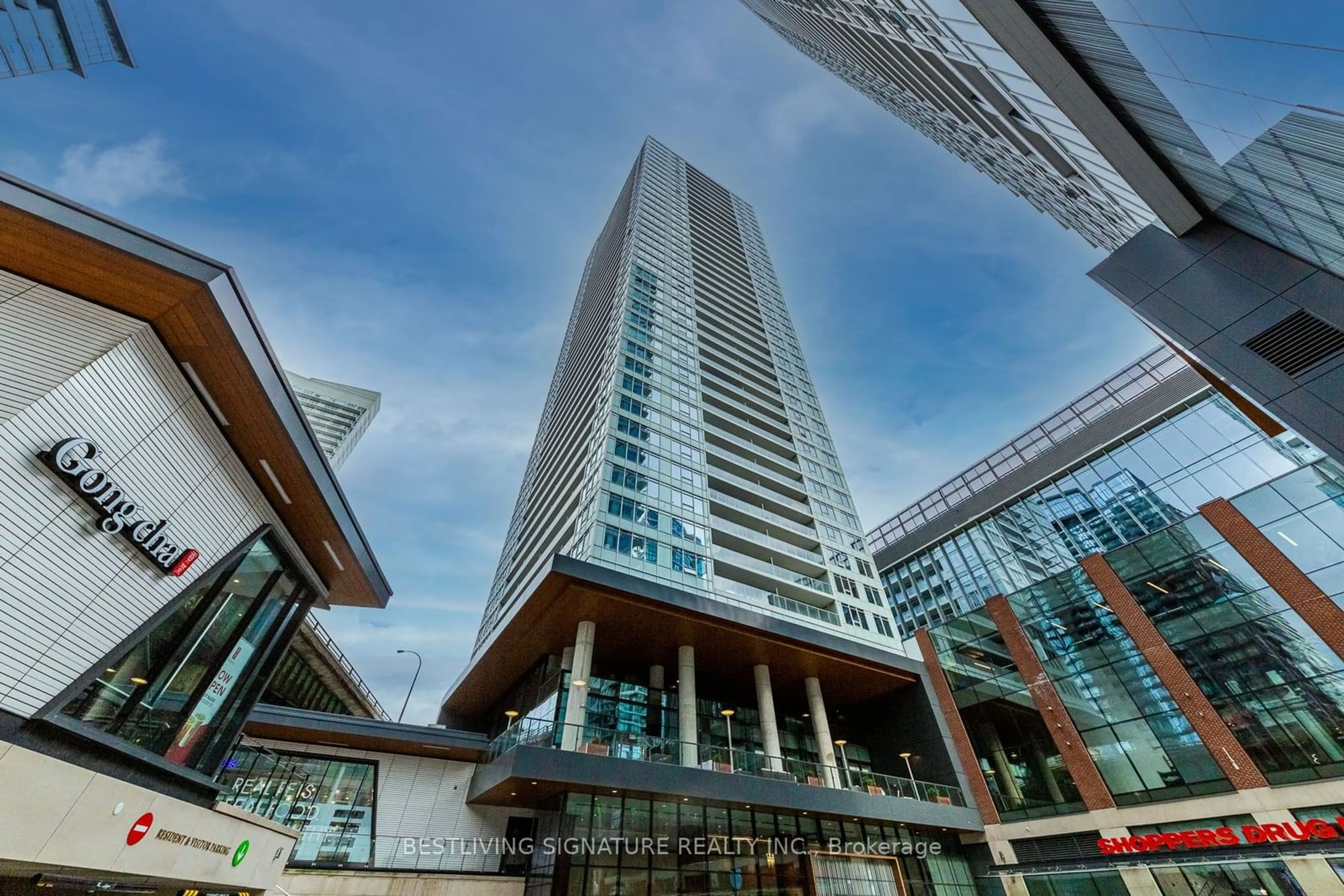 A pic from exterior of the house or condo, the view of city buildings for 17 Bathurst St #701, Toronto Ontario M5V 0N1