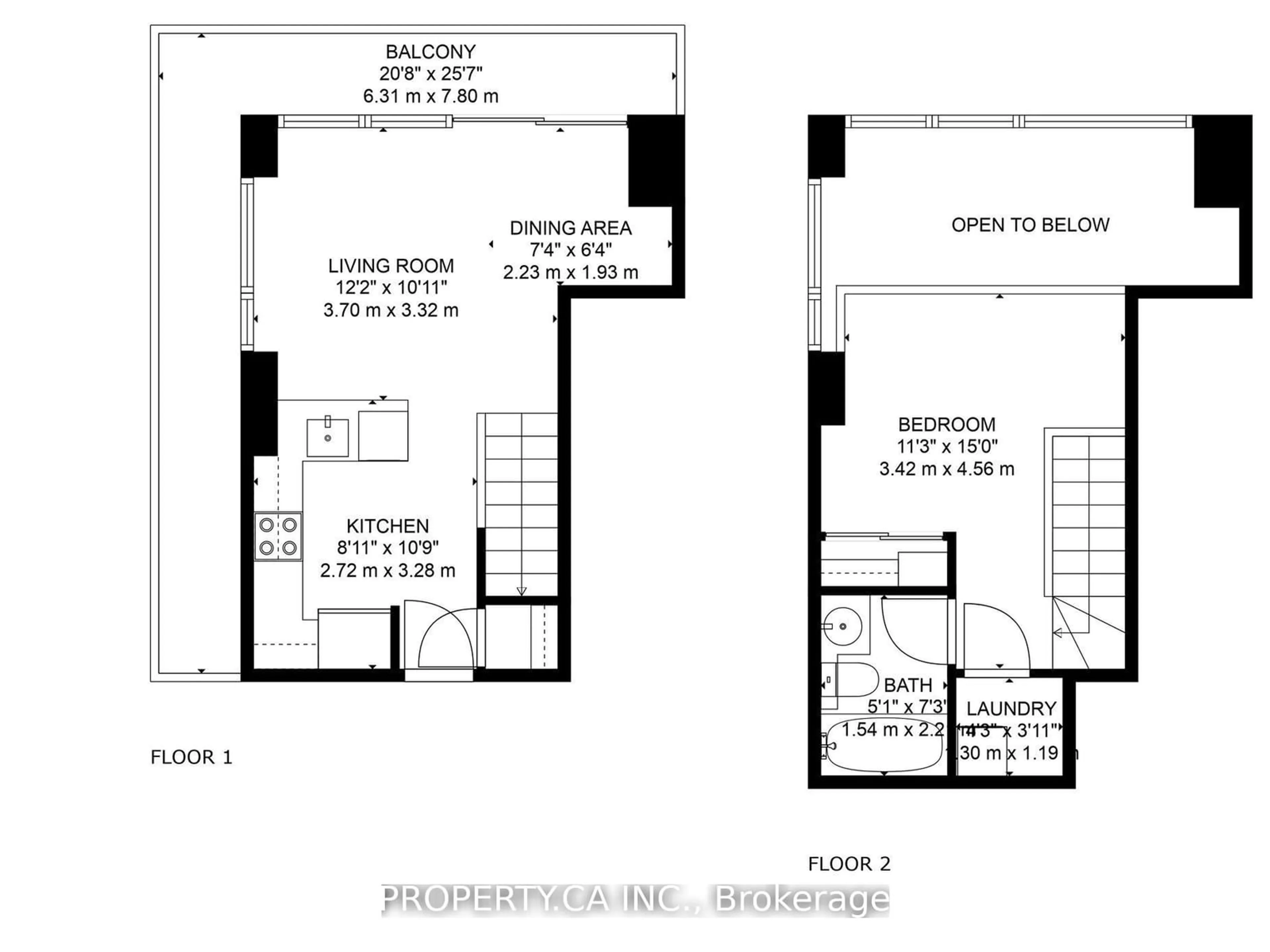 Floor plan for 1029 King St #208, Toronto Ontario M6K 3M9