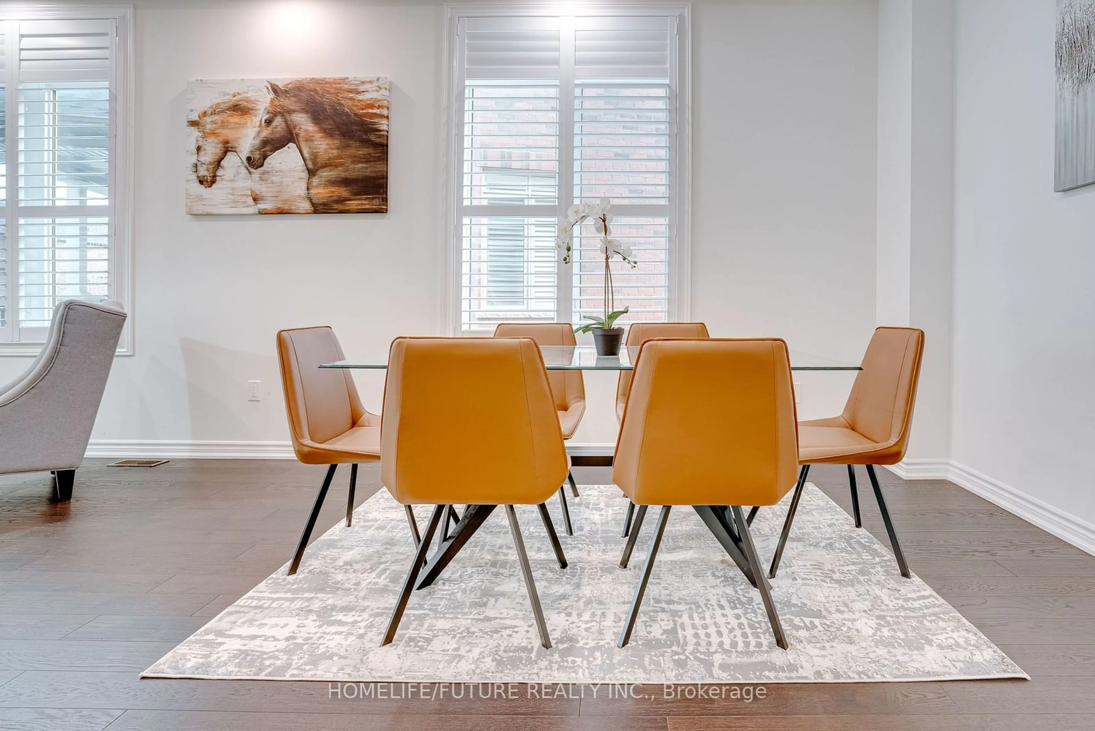 Dining room, wood floors for 60 Pavane Linkway #1201, Toronto Ontario M3C 1A2