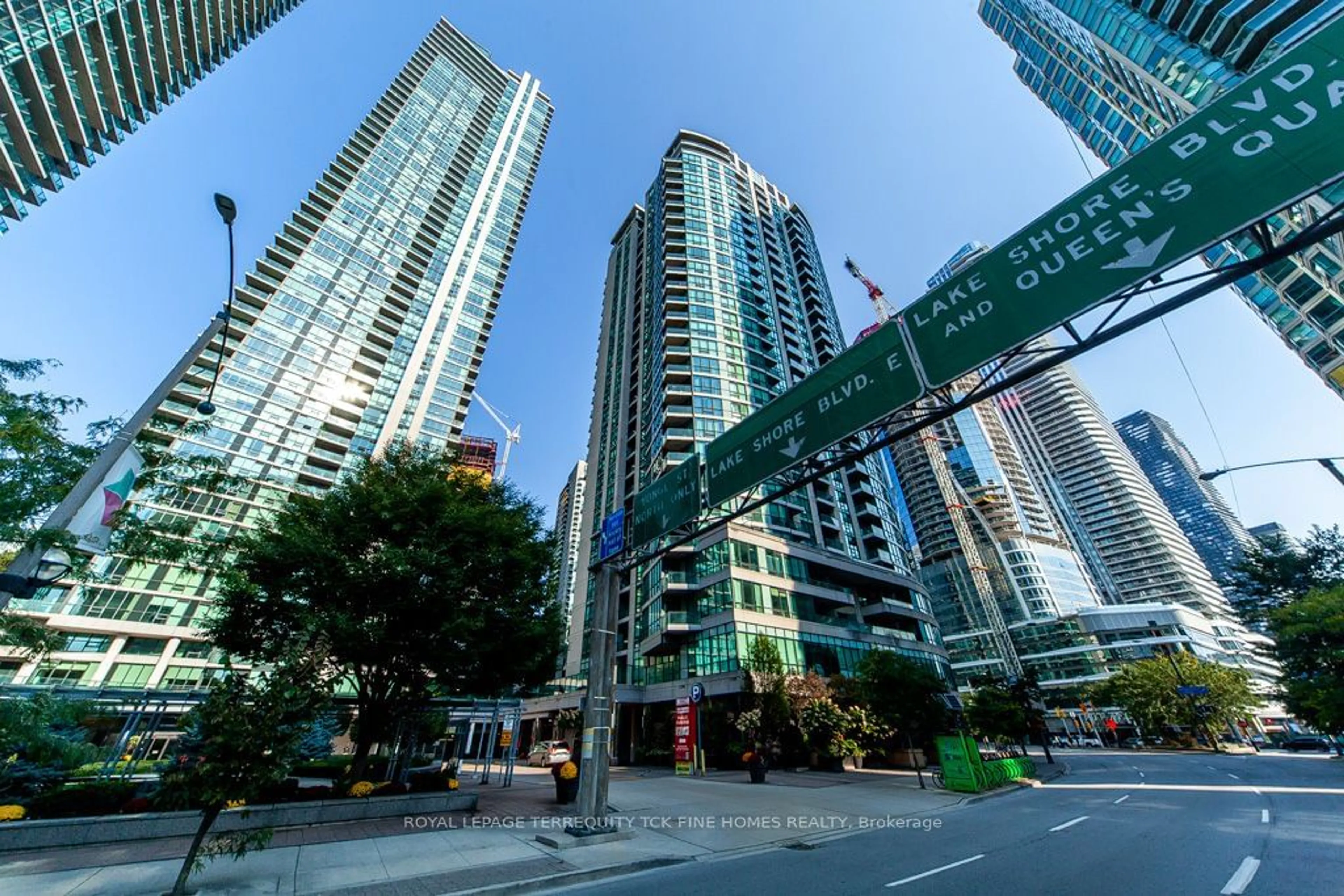 A pic from exterior of the house or condo, the view of city buildings for 16 Yonge St #1109, Toronto Ontario M5E 2A1