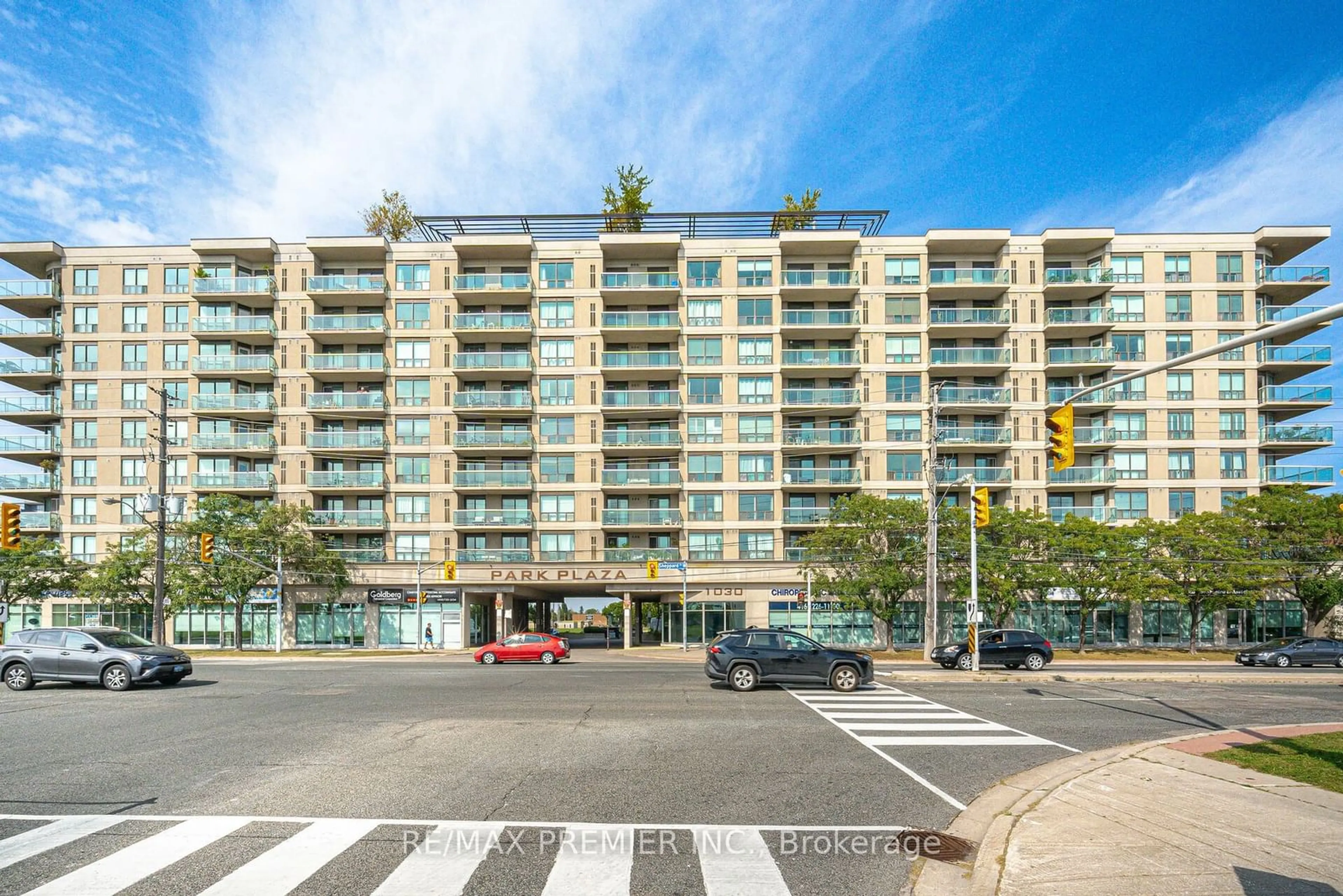 A pic from exterior of the house or condo, the front or back of building for 1030 Sheppard Ave #512, Toronto Ontario M3H 6C1