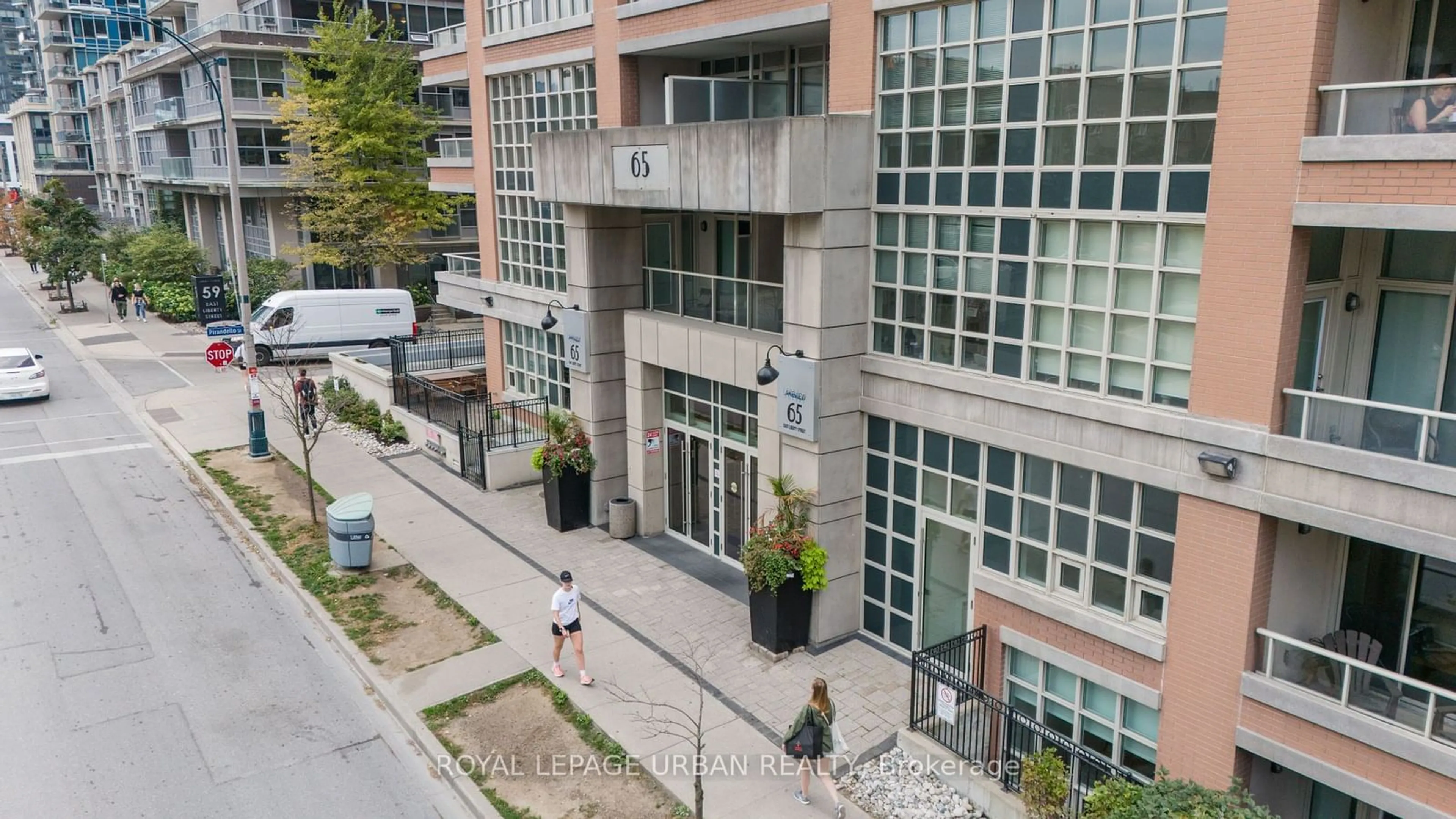 A pic from exterior of the house or condo, the street view for 65 East Liberty St #1501, Toronto Ontario M6K 3R2