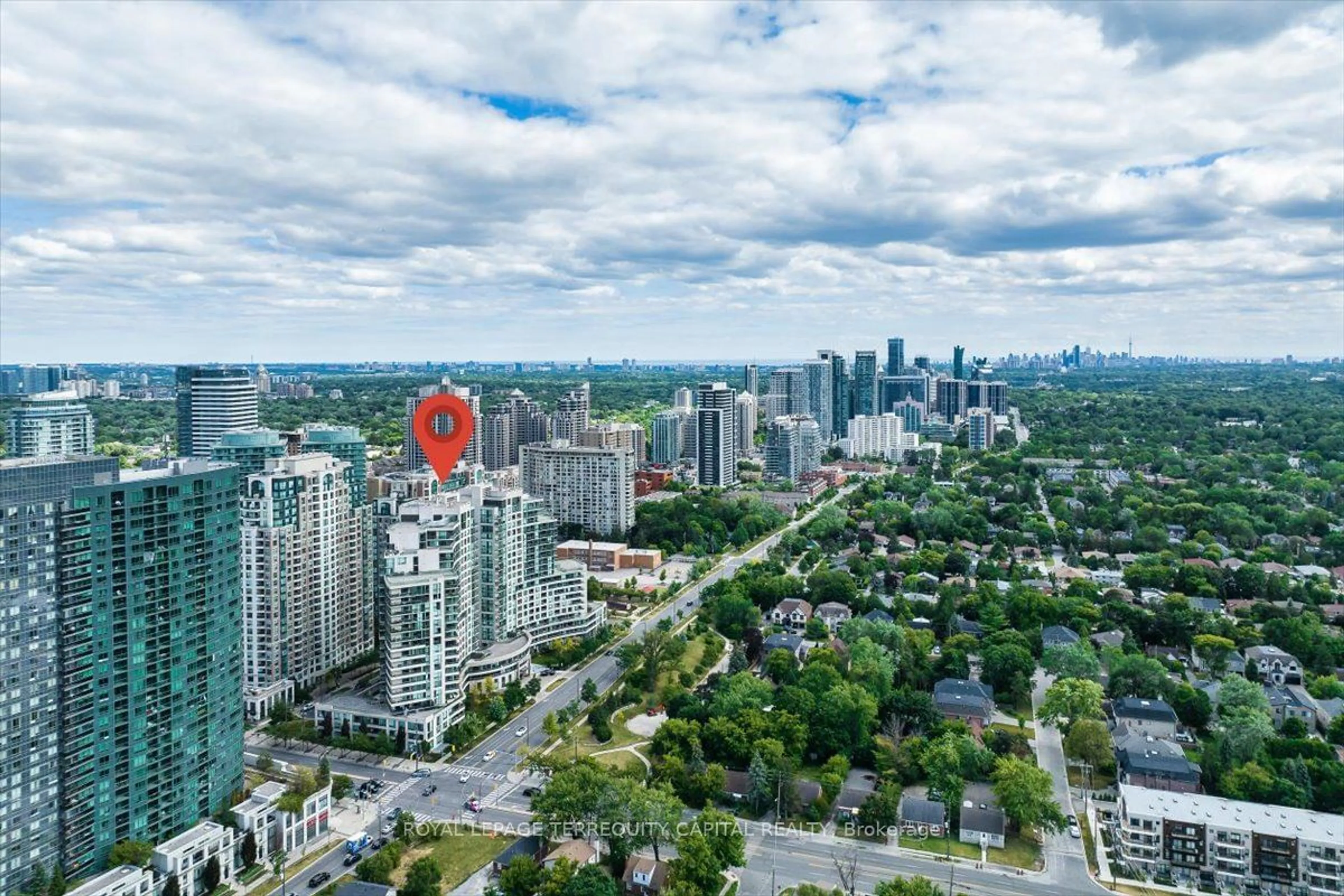 A pic from exterior of the house or condo, the view of city buildings for 503 Beecroft Rd #205, Toronto Ontario M2N 0A2