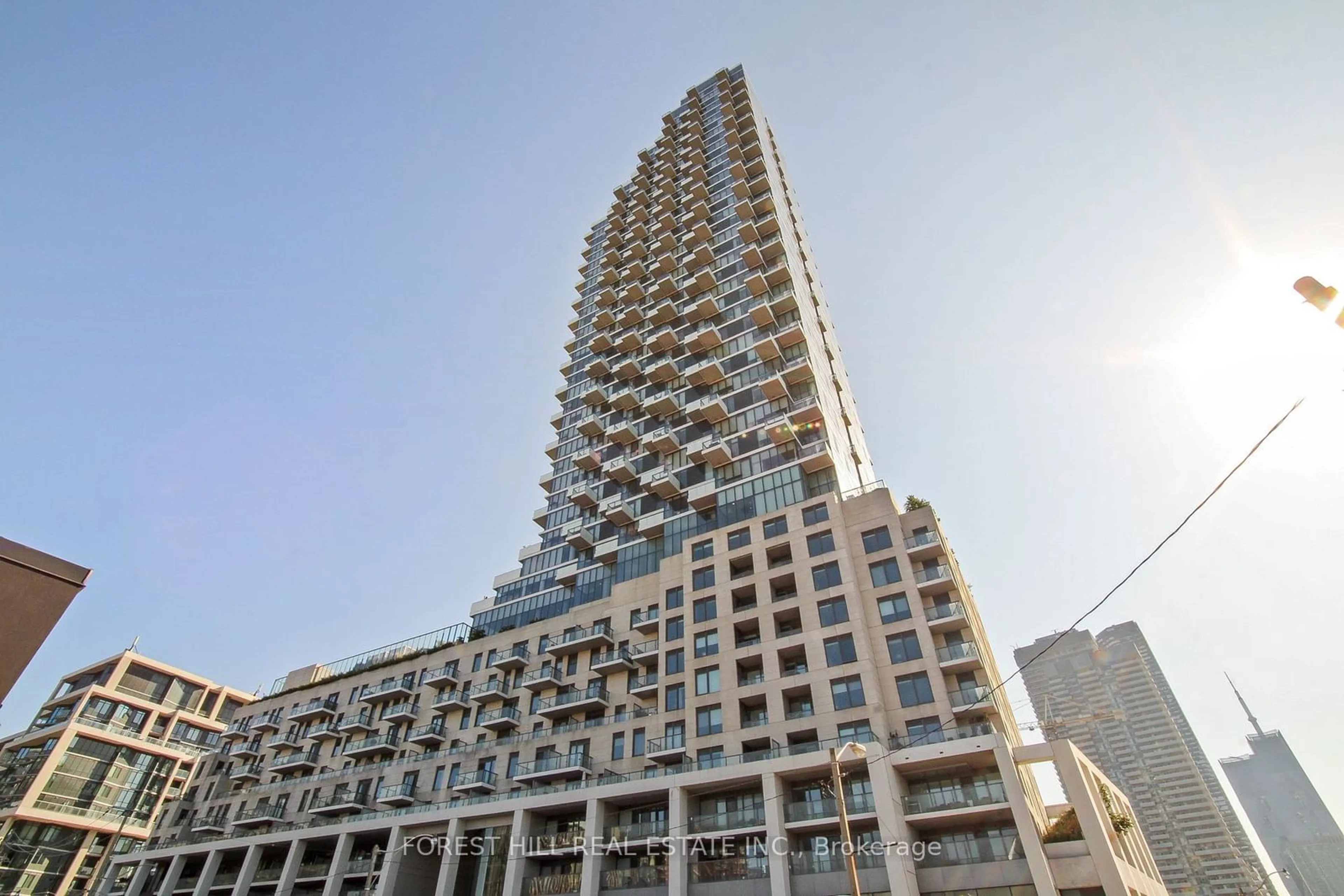 A pic from exterior of the house or condo, the front or back of building for 16 Bonnycastle St #2906, Toronto Ontario M5A 3T7