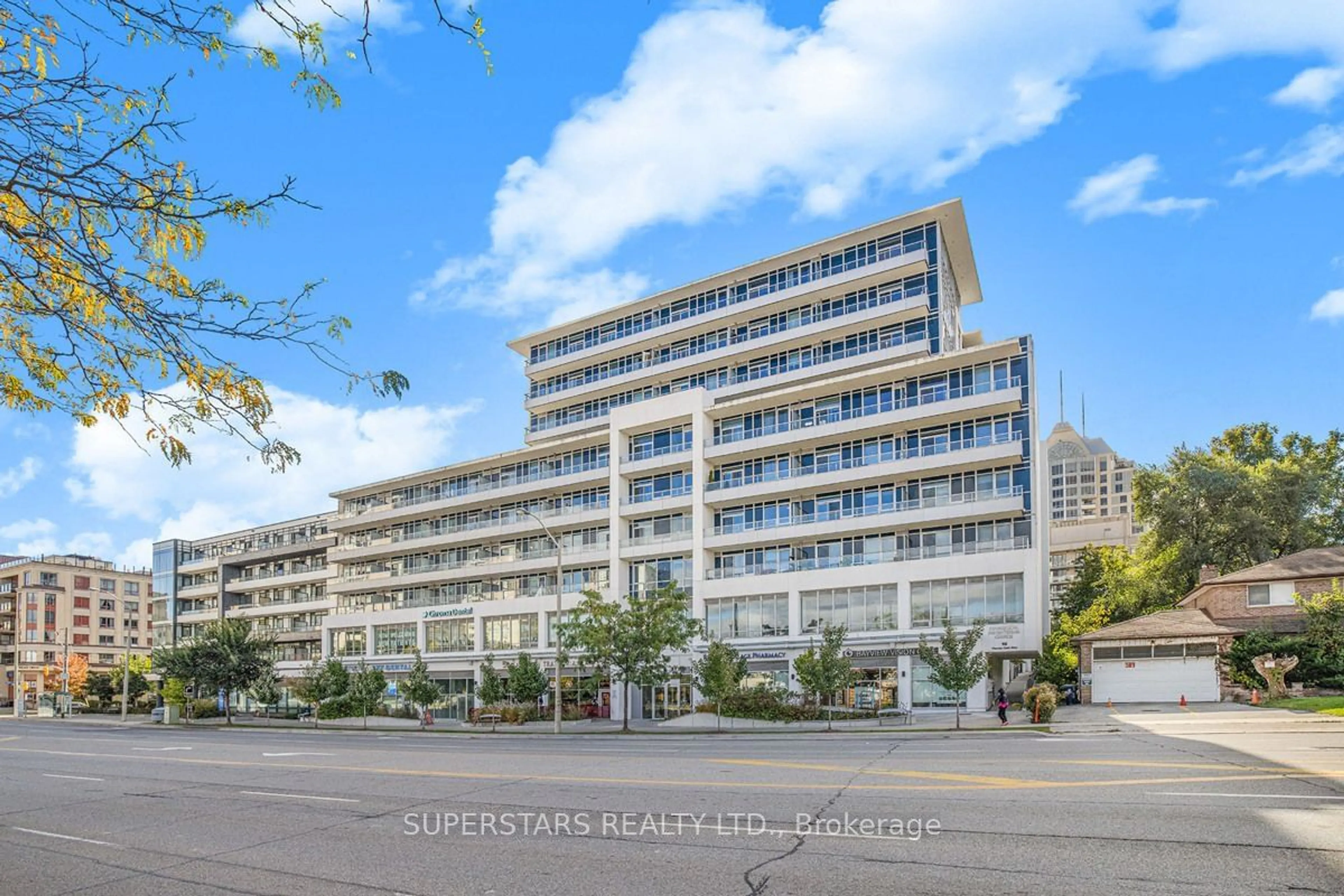 A pic from exterior of the house or condo, the street view for 591 Sheppard Ave #1009, Toronto Ontario M2K 1B4