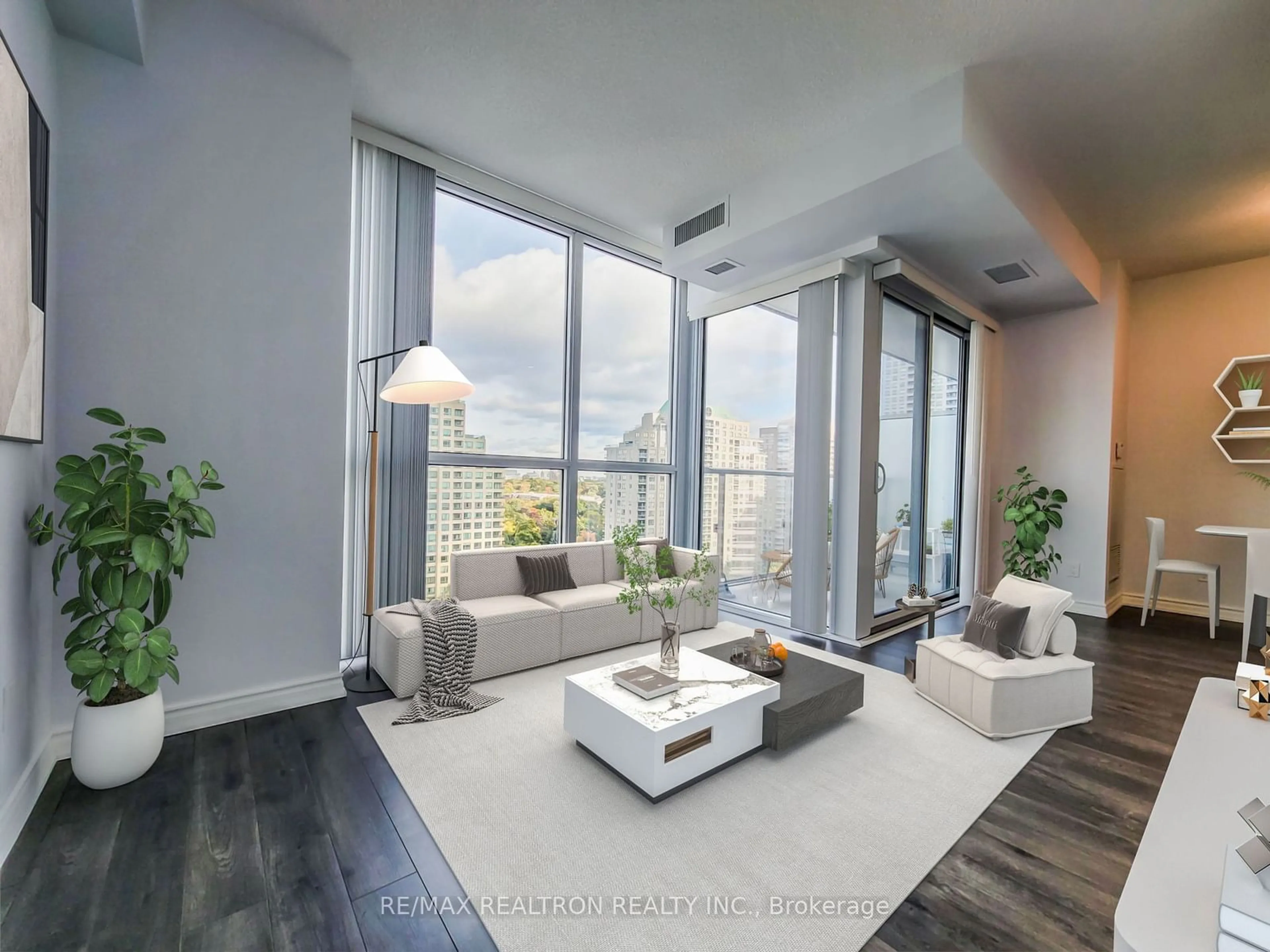 Living room, wood floors for 5180 Yonge St #1005, Toronto Ontario M2N 0K5