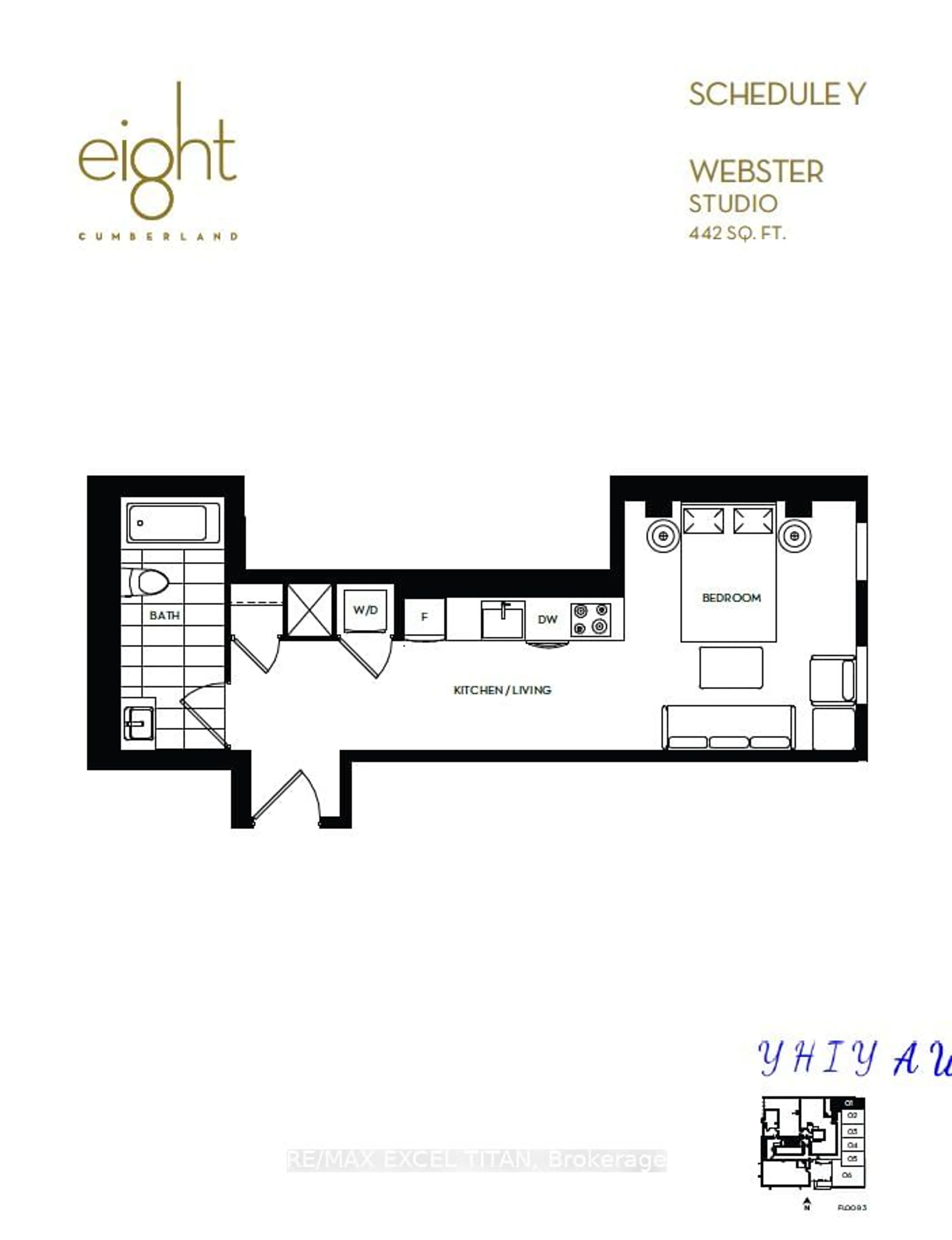 Floor plan for 8 Cumberland St #301, Toronto Ontario M4W 0B6