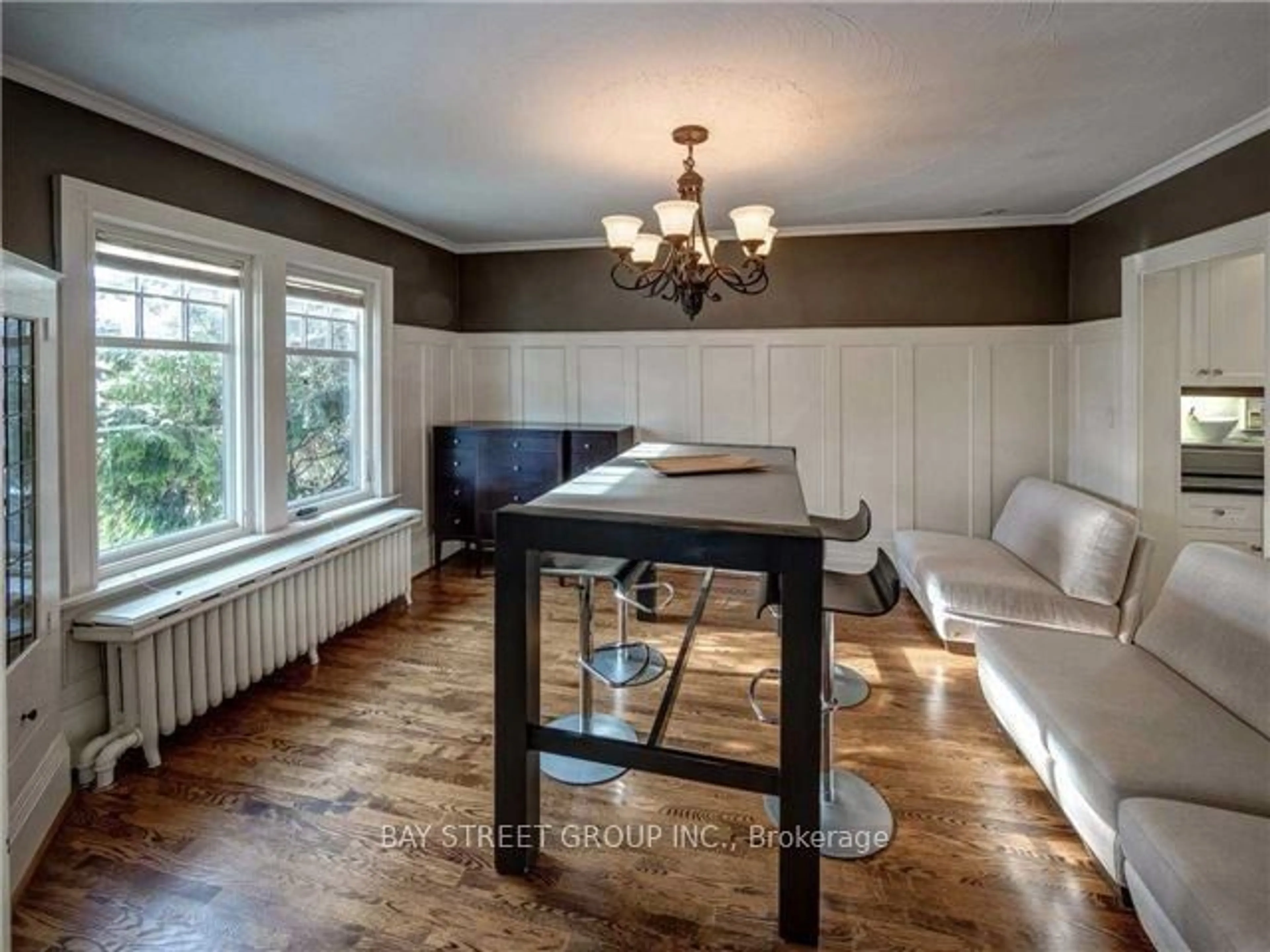 Dining room, wood floors, cottage for 98 Dawlish Ave, Toronto Ontario M4N 1H1