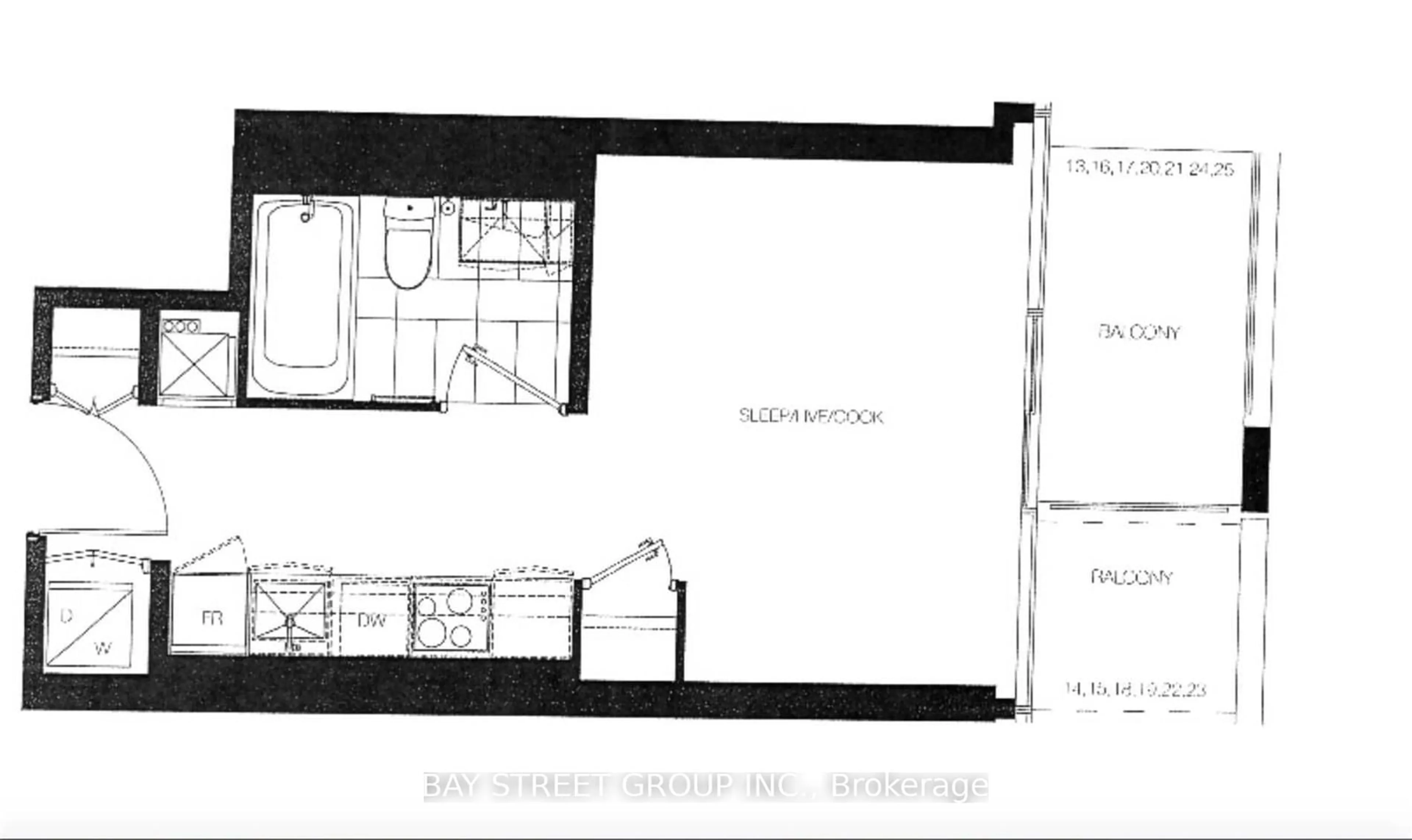 Floor plan for 5 Soudan Ave #2306, Toronto Ontario M4S 0B1