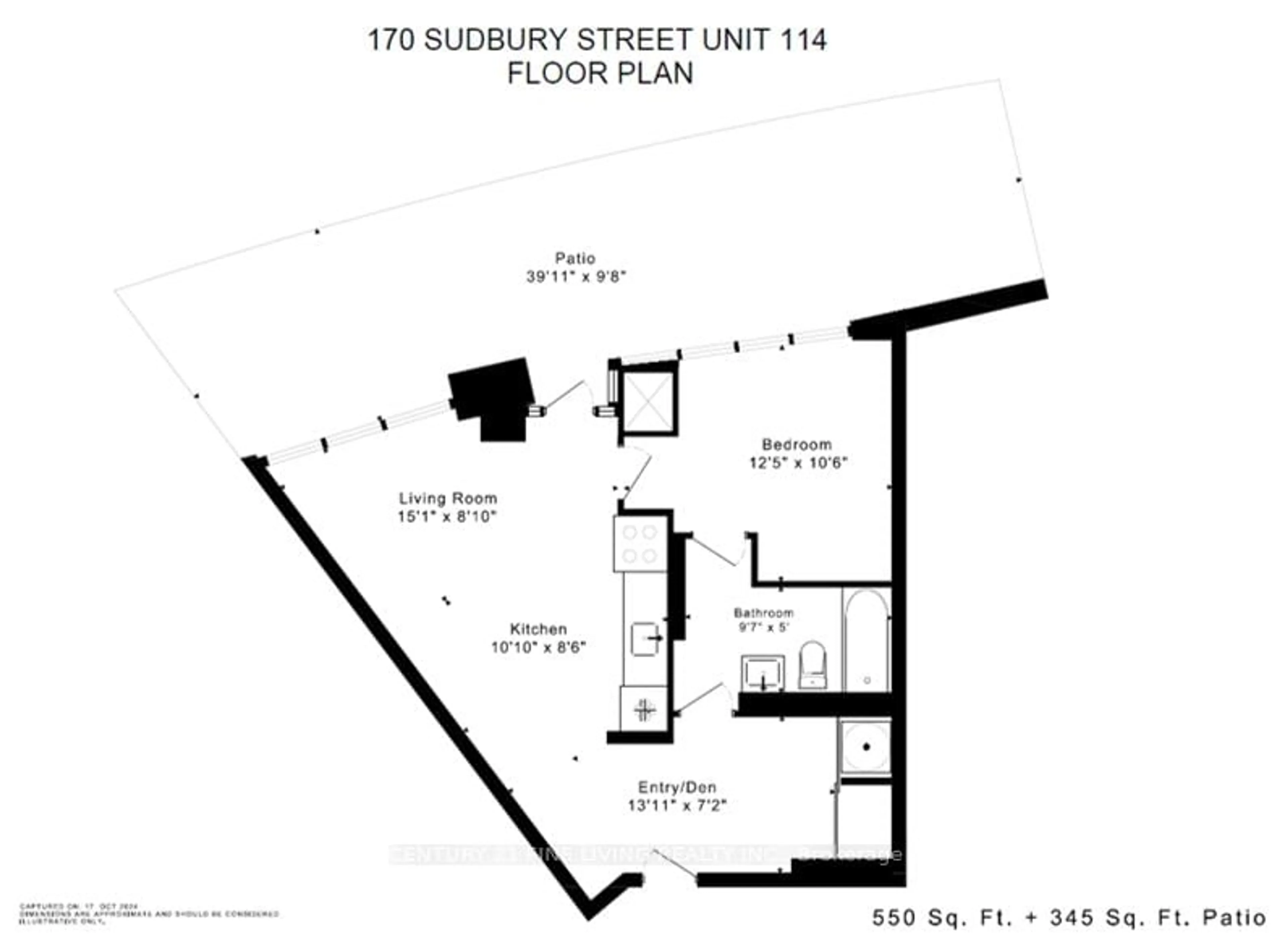 Floor plan for 170 Sudbury St #114, Toronto Ontario M6J 0A1