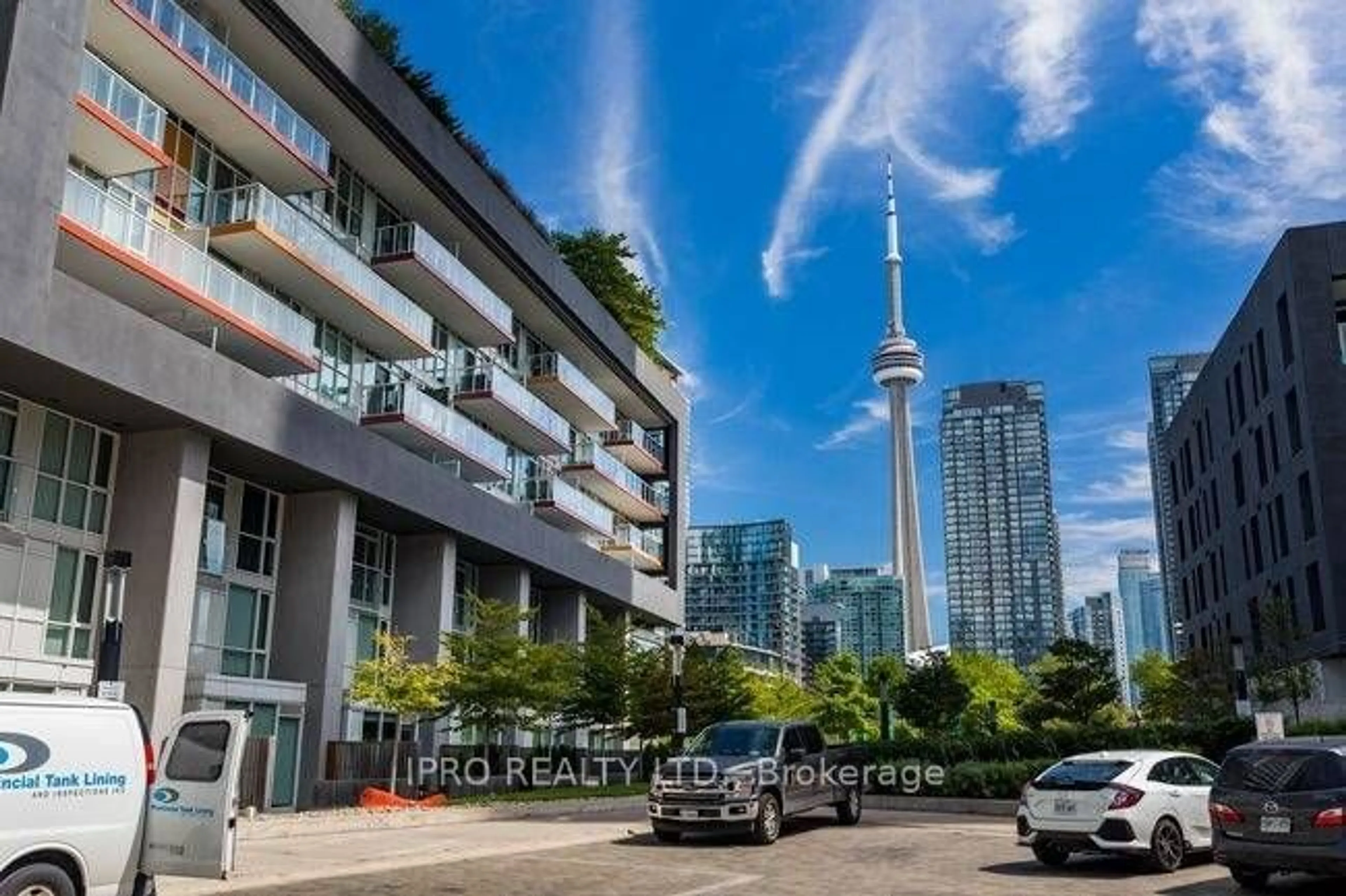 A pic from exterior of the house or condo, the view of city buildings for 85 Queens Wharf Rd #4109, Toronto Ontario M5V 0J9