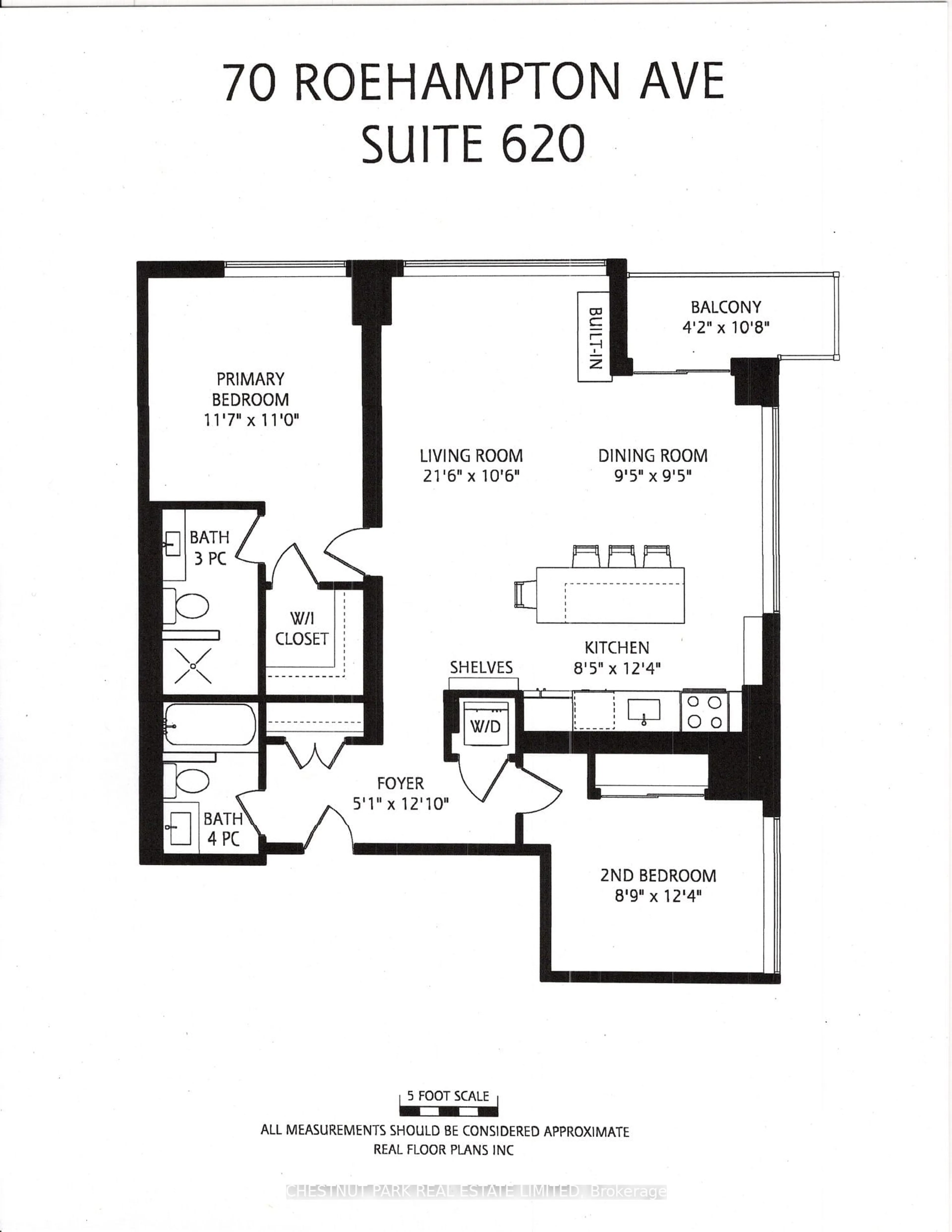 Floor plan for 70 Roehampton Ave #620, Toronto Ontario M4P 1R2