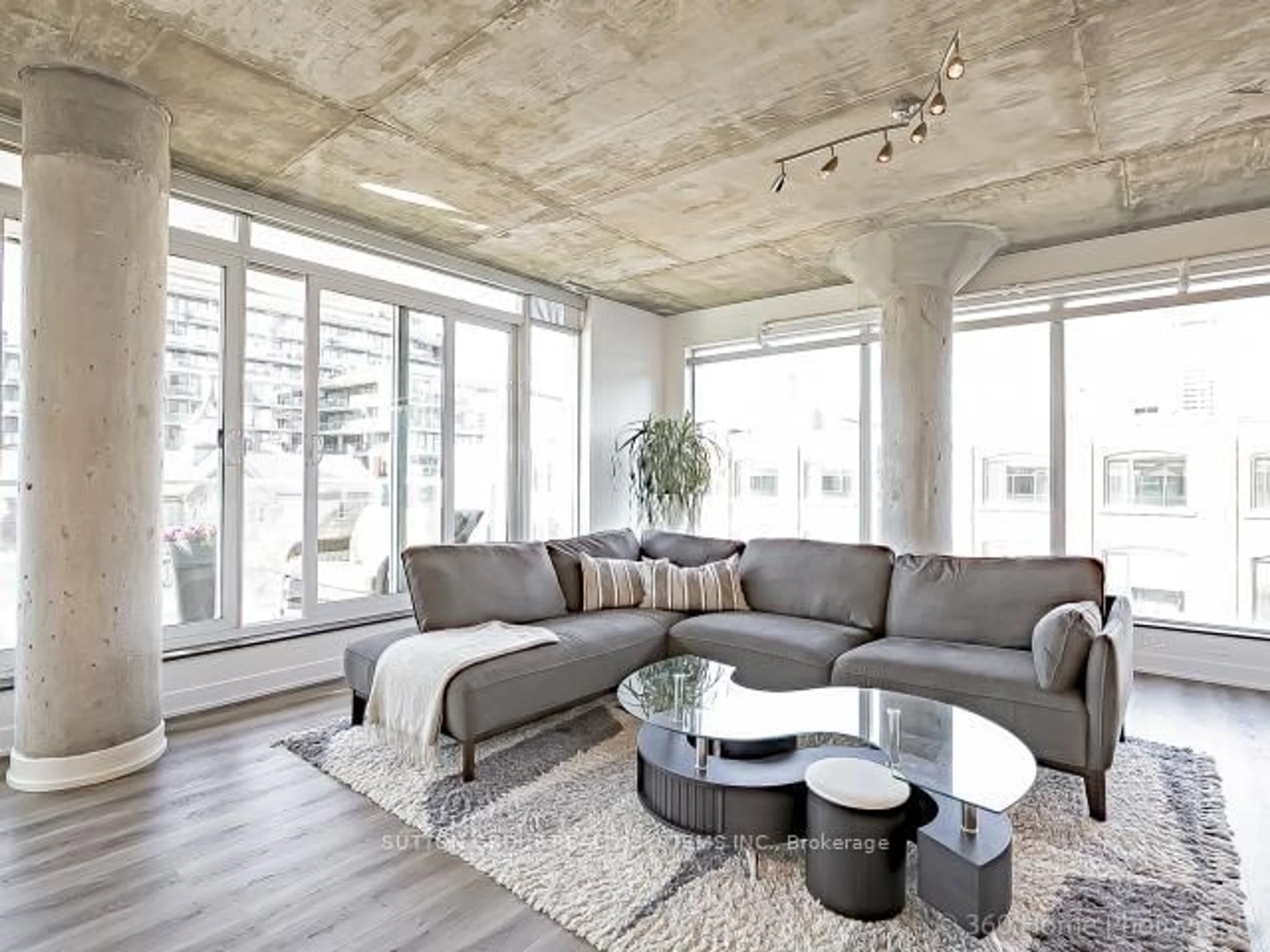 Living room, cement floor for 75 Portland St #606, Toronto Ontario M5V 2M9