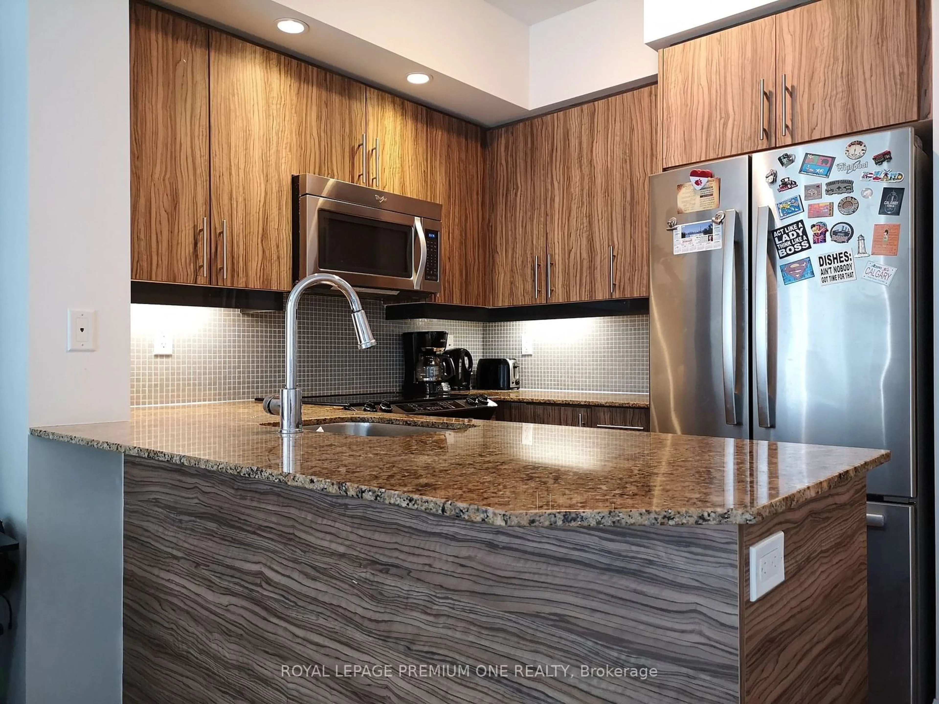 Contemporary kitchen, wood floors for 75 East Liberty St #1718, Toronto Ontario M6K 3R3