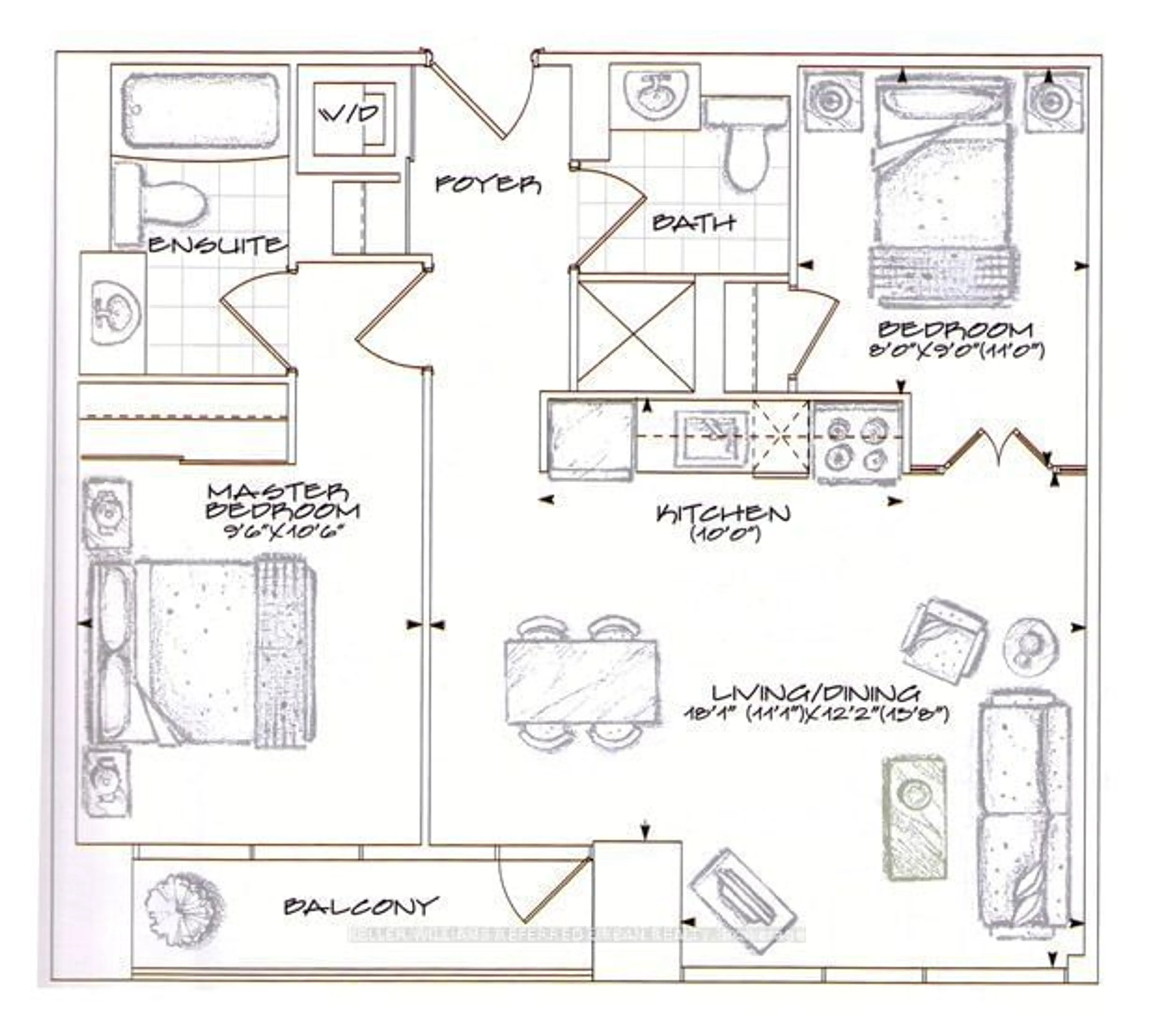 Floor plan for 600 Fleet St #318, Toronto Ontario M5V 1B7