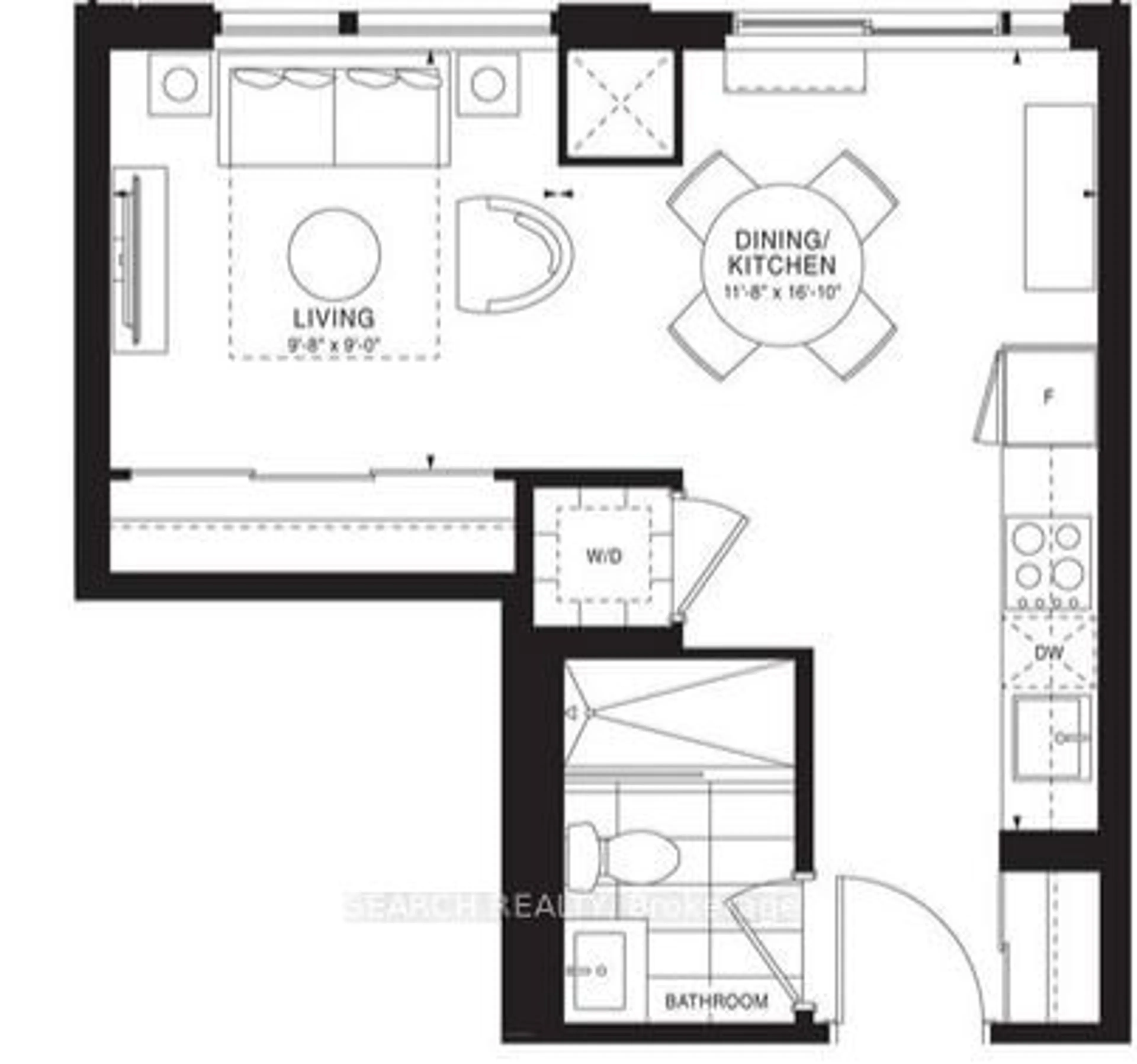 Floor plan for 162 Queens Quay #16, Toronto Ontario M5A 1B4