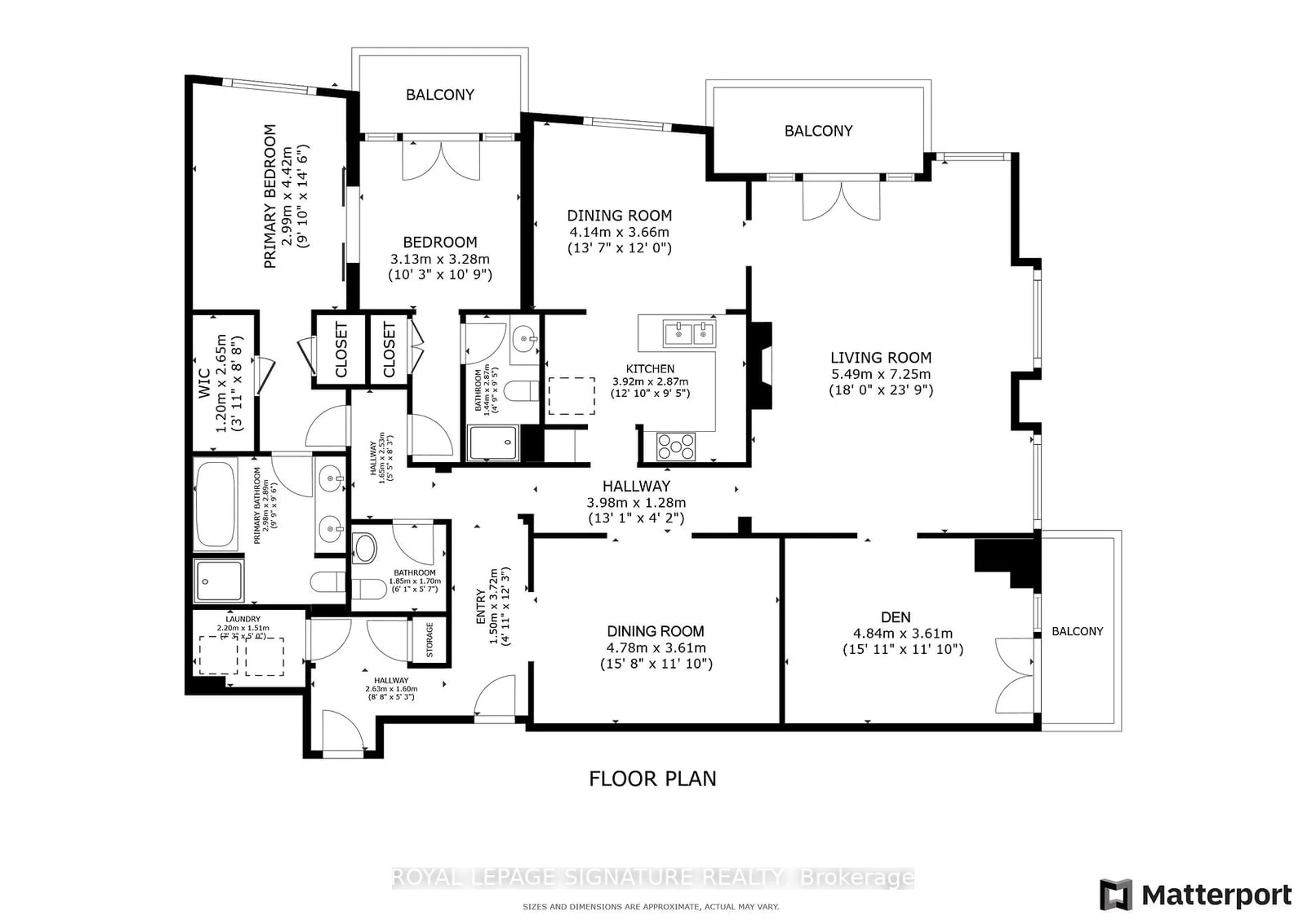 Floor plan for 25 Scrivener Sq #909, Toronto Ontario M4W 3Y6