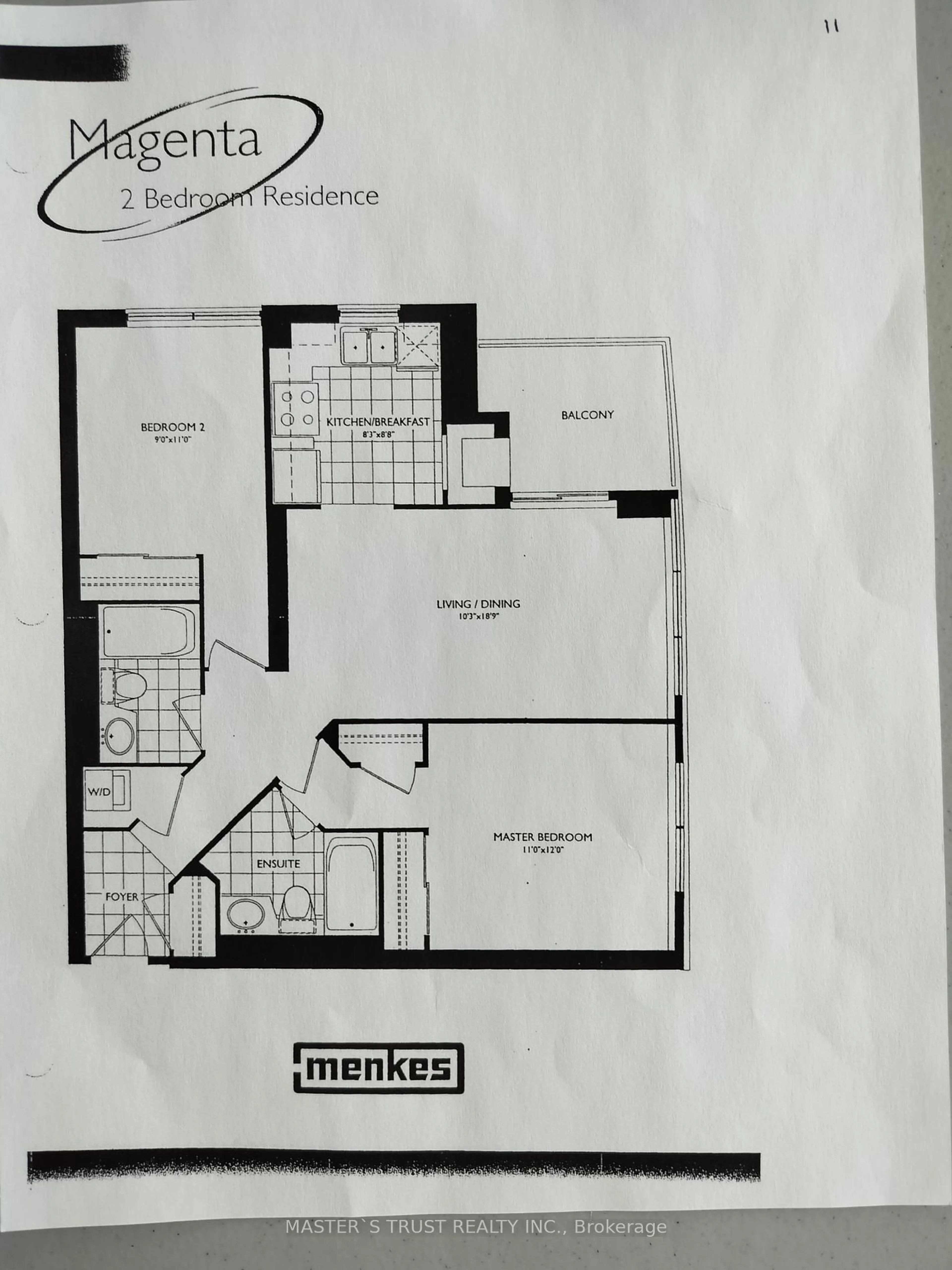 Floor plan for 28 Harrison Garden Blvd #511, Toronto Ontario M2N 7B5