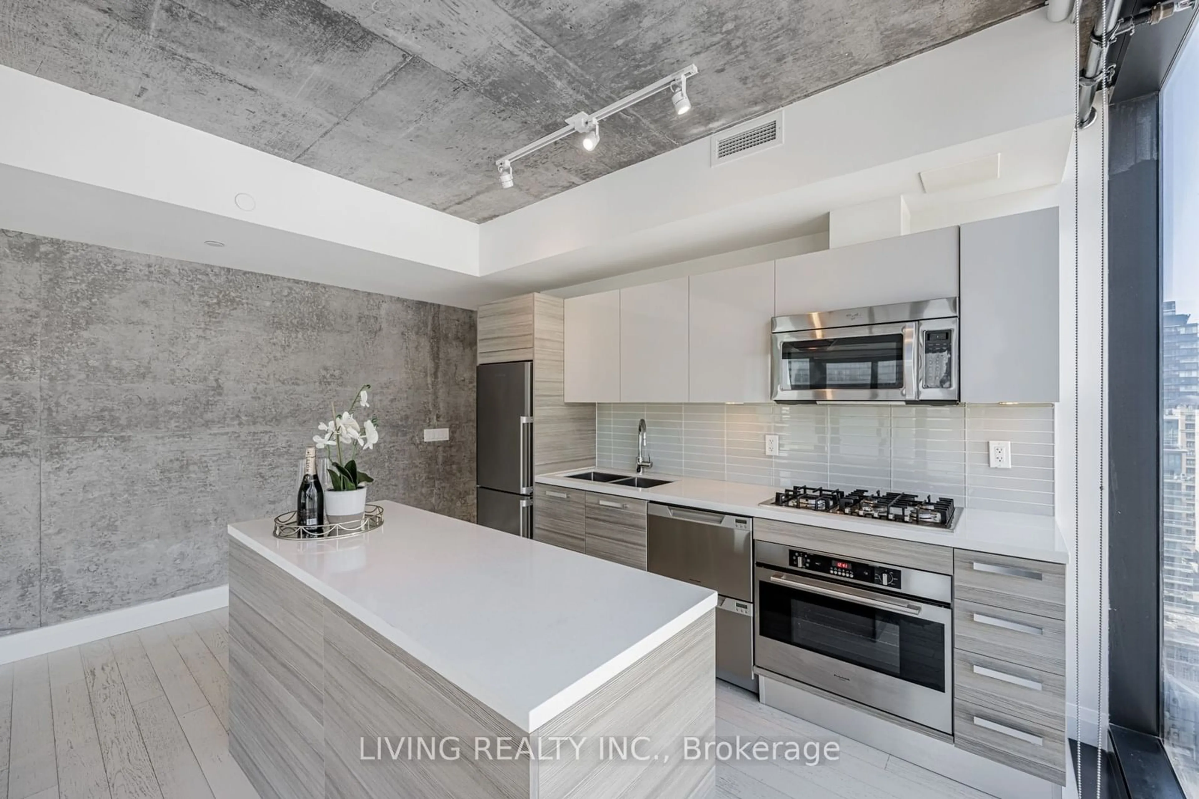 Contemporary kitchen, cement floor for 224 King St #1504, Toronto Ontario M5H 0A6