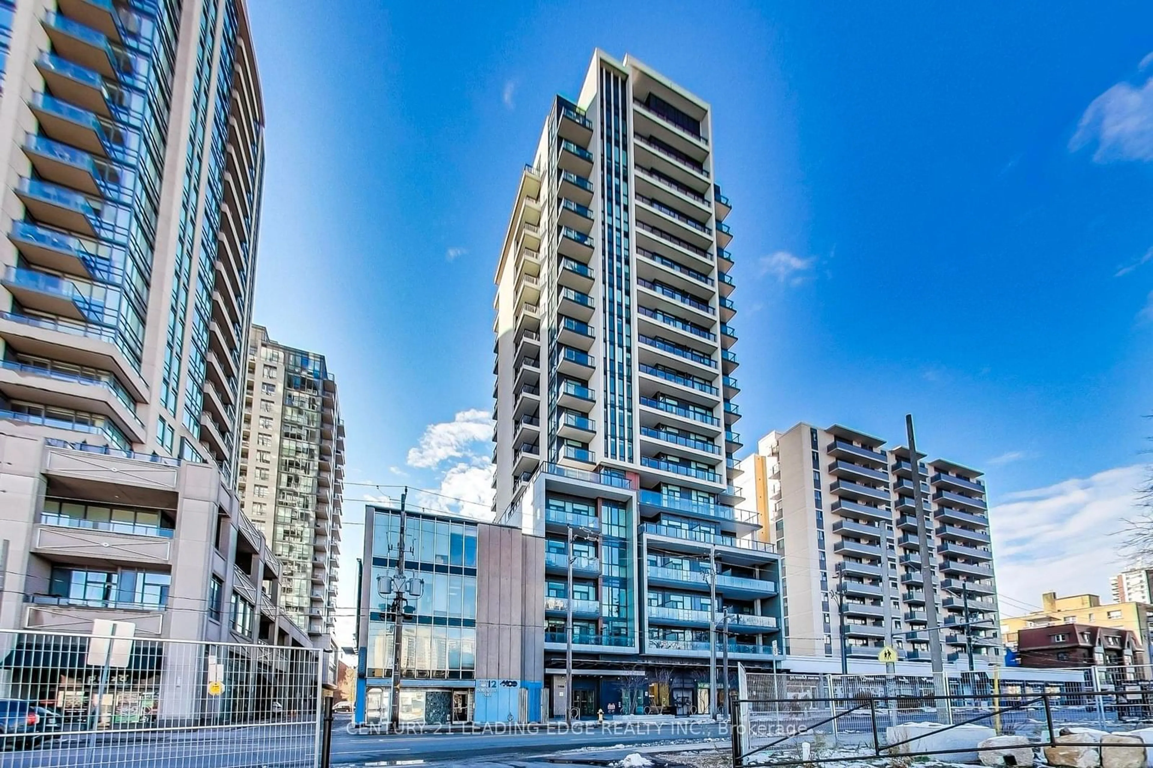 A pic from exterior of the house or condo, the view of city buildings for 1486 Bathurst St #405, Toronto Ontario M5P 3G9