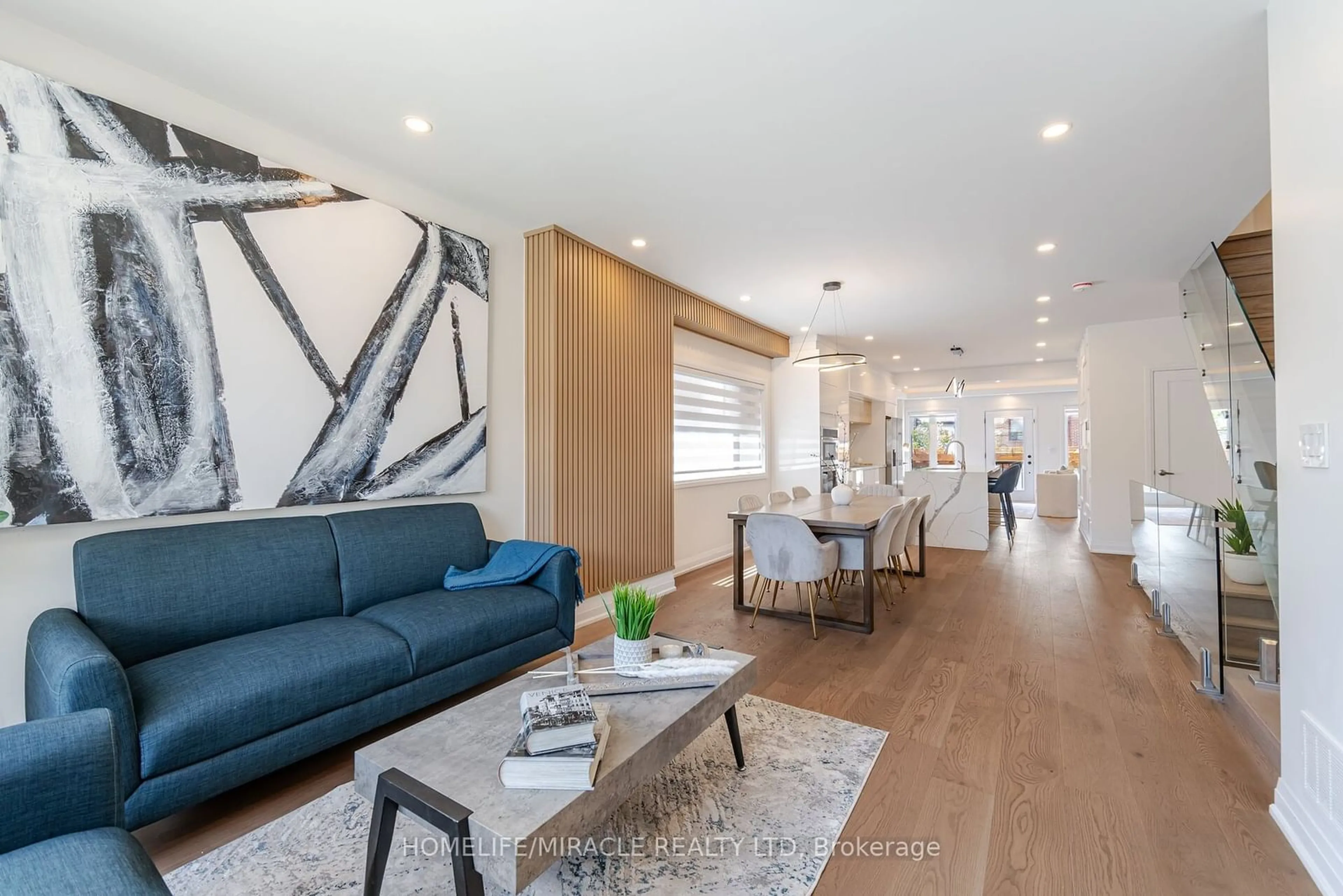 Living room, wood floors for 388 Oakwood Ave, Toronto Ontario M6E 2W3