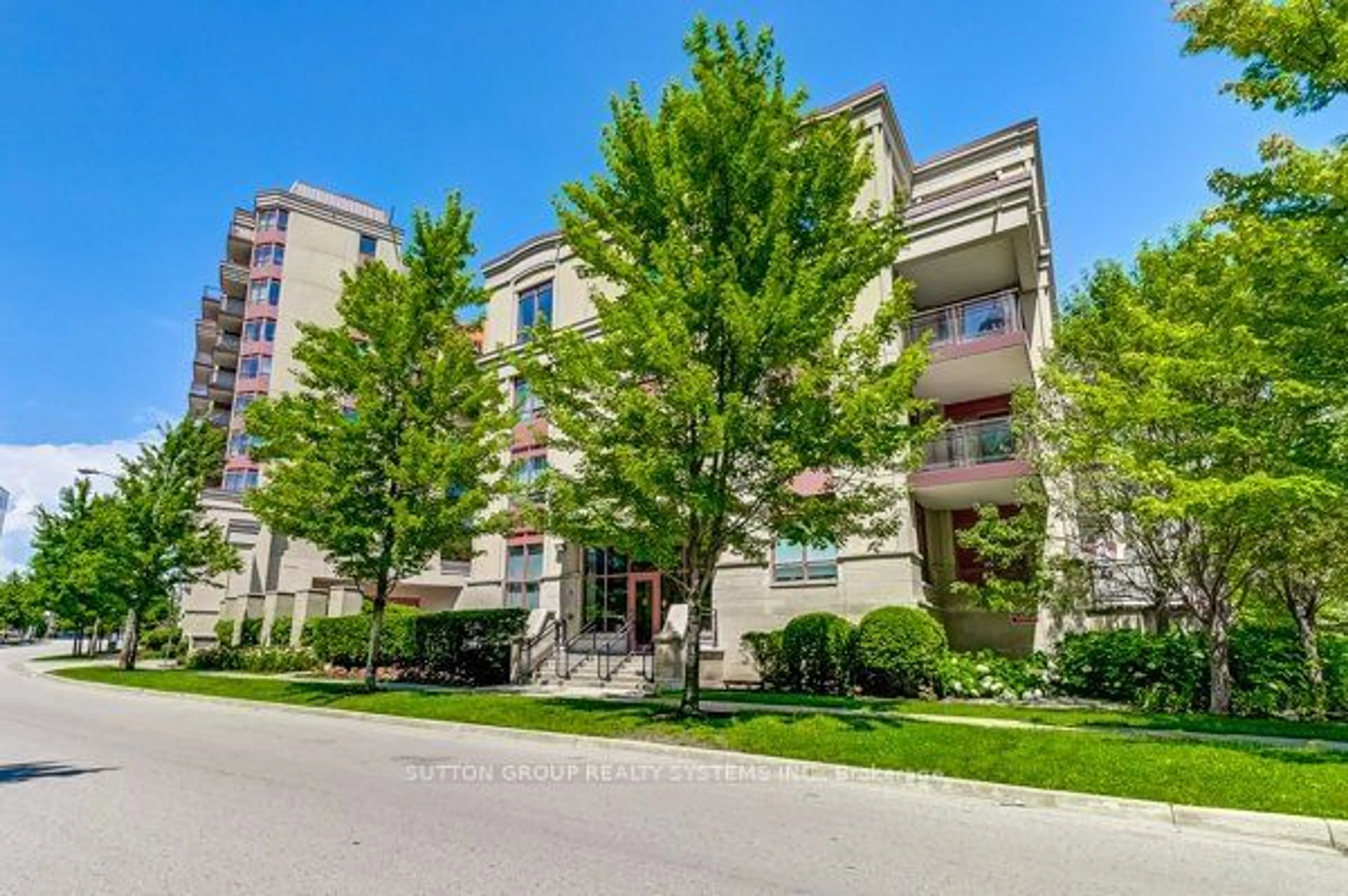 A pic from exterior of the house or condo, the street view for 15 Rean Dr #408, Toronto Ontario M2K 0A7