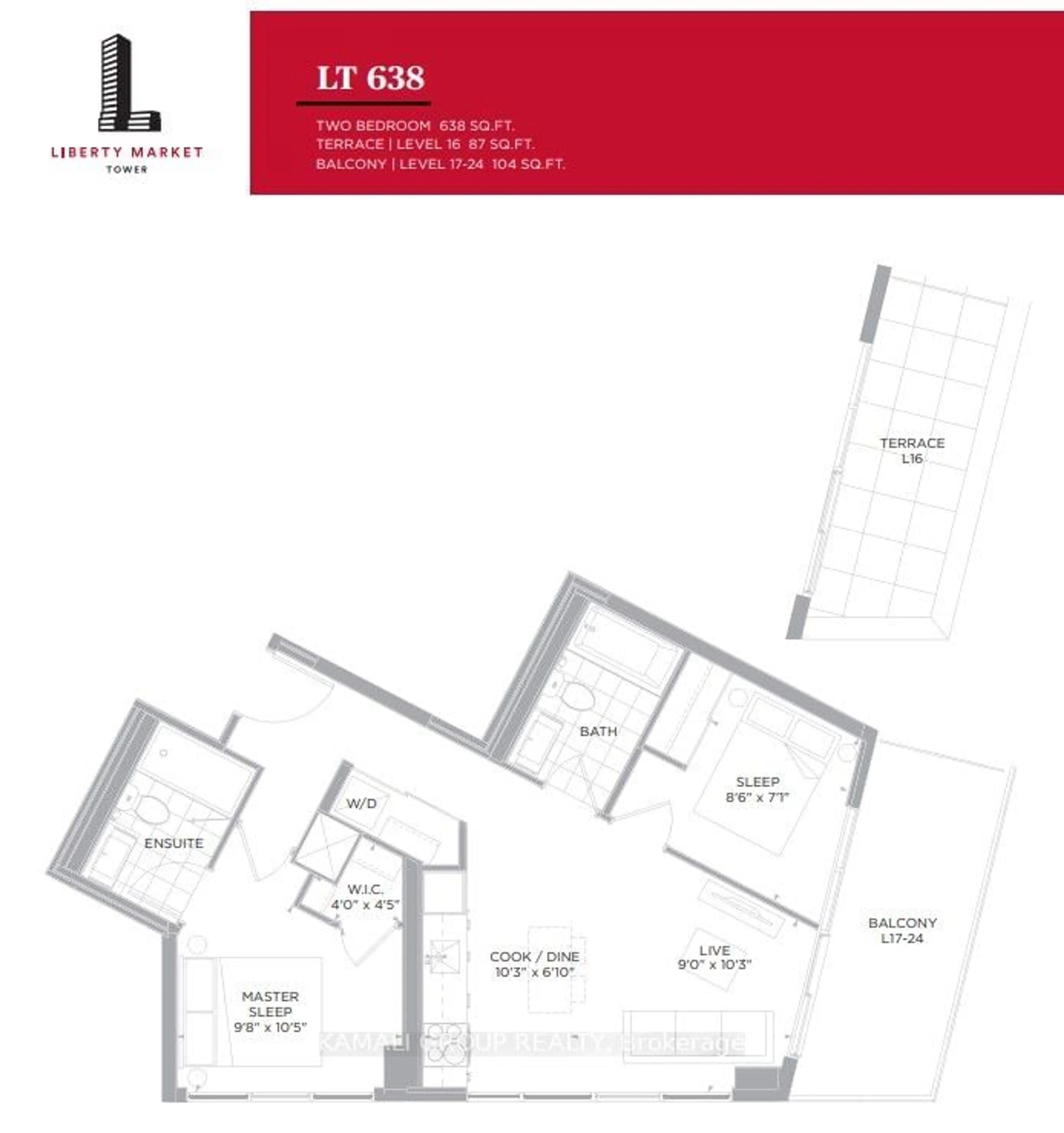 Floor plan for 135 East Liberty St #2411, Toronto Ontario M6K 0G7