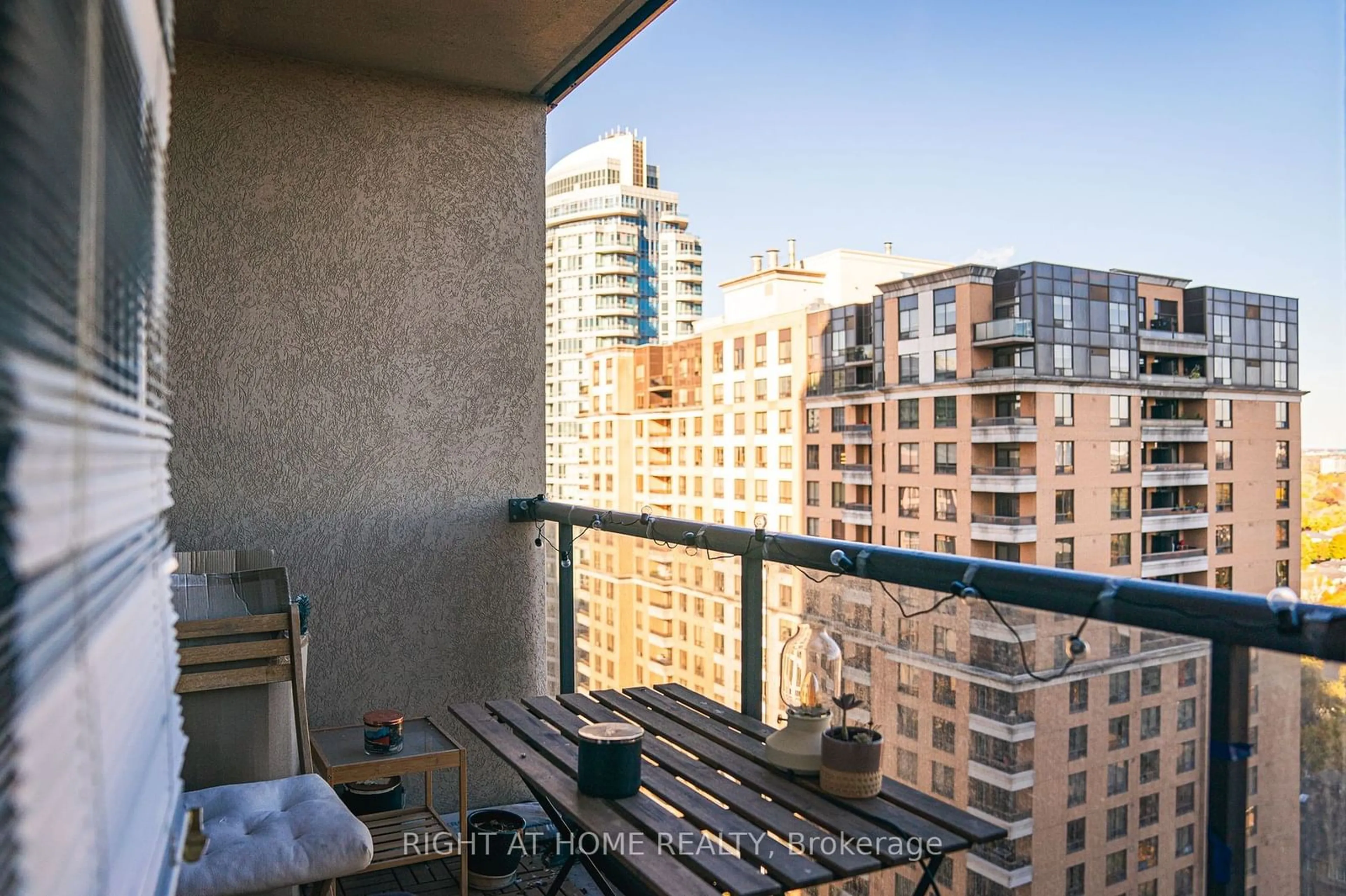 Balcony in the apartment, the street view for 10 Northtown Way #1814, Toronto Ontario M3H 5S9