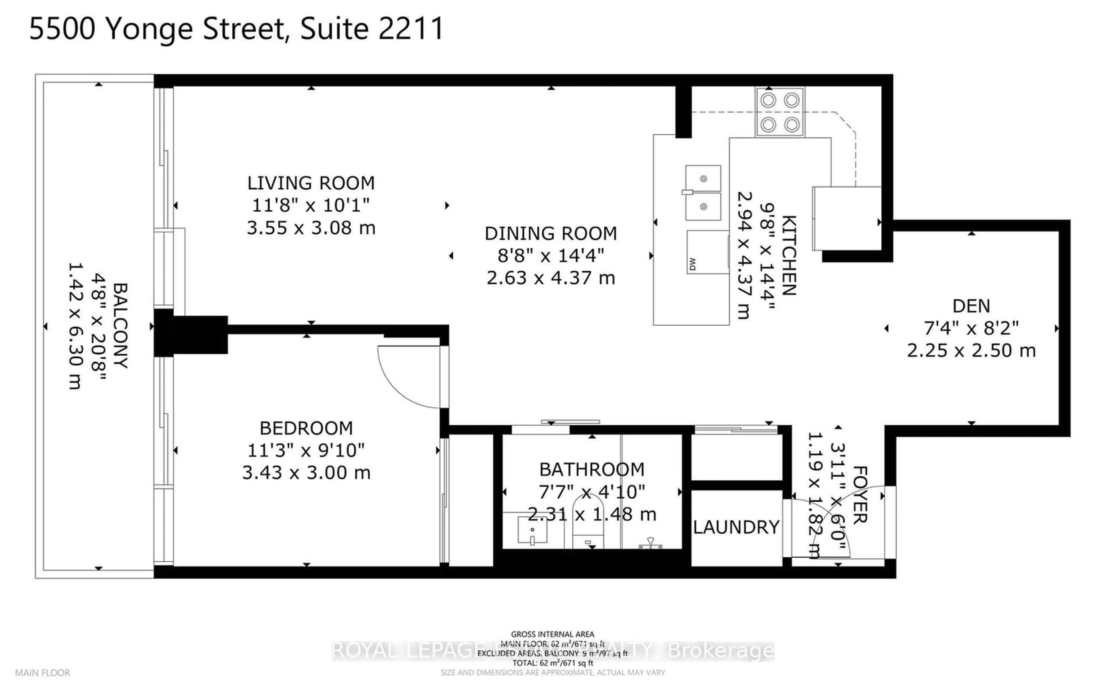 Floor plan for 5500 Yonge St #2211, Toronto Ontario M2N 7L1